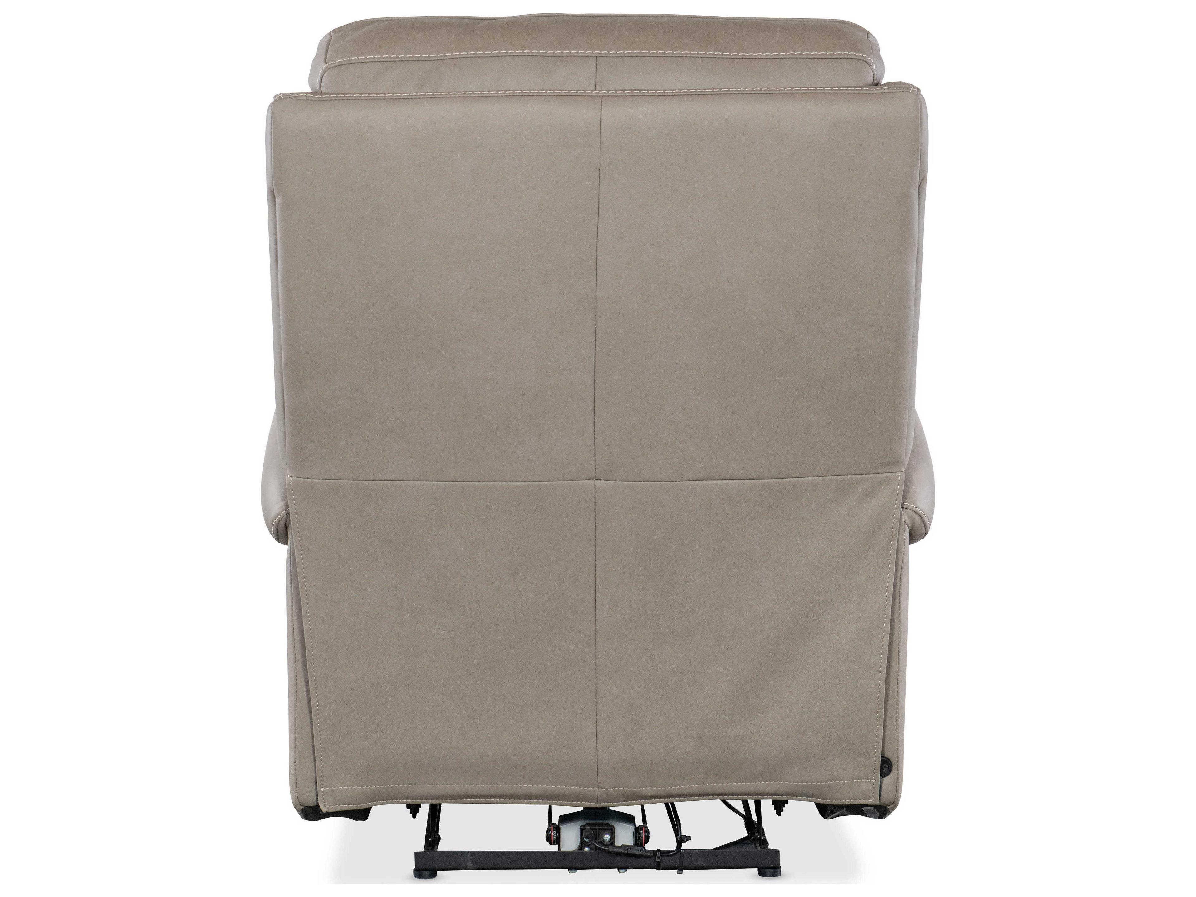 Hooker Furniture Somers Power Dark Taupe Gray Leather Recliner with Headrest