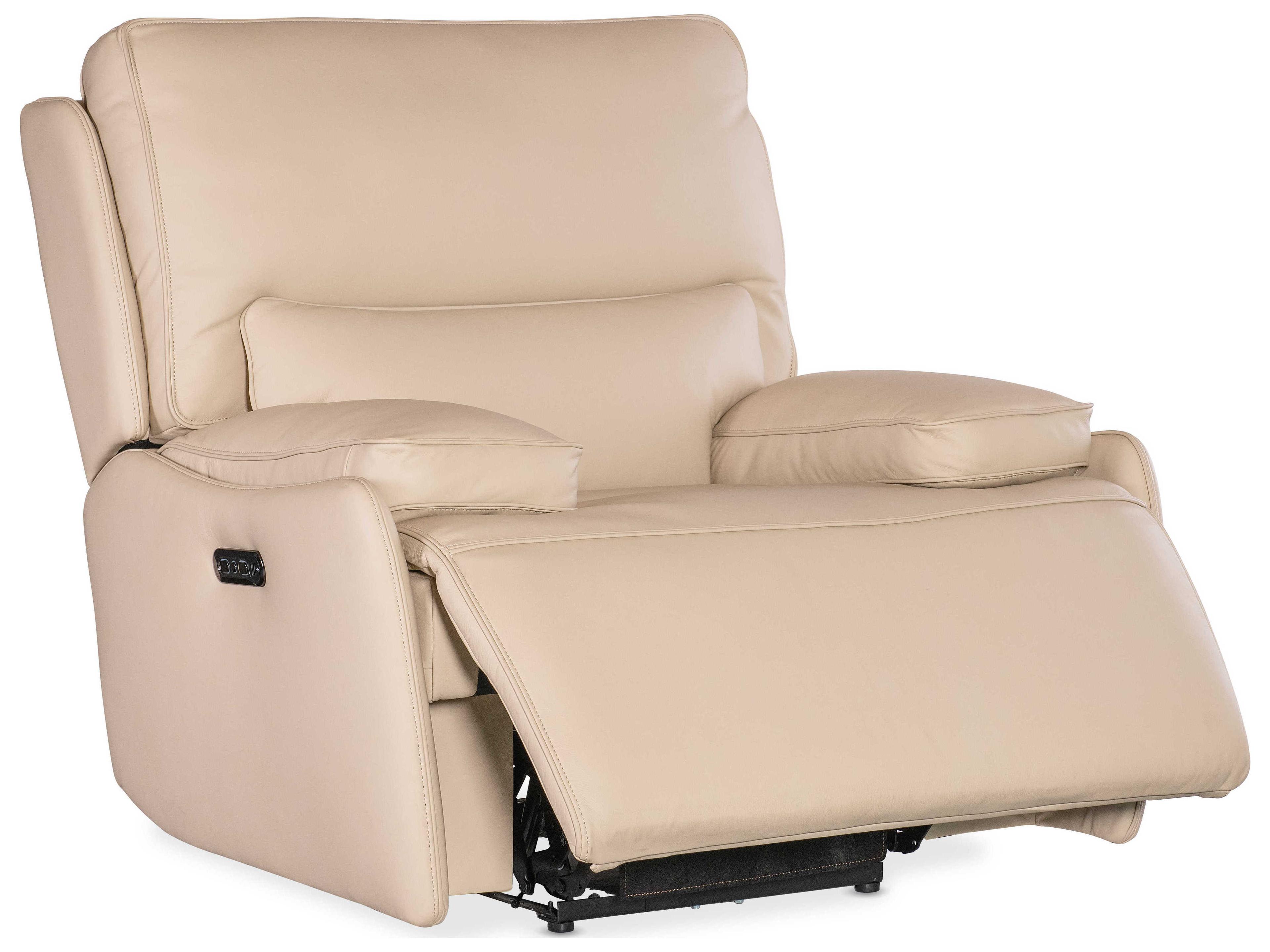 Hooker Furniture Kramer Oslo Antelope Beige Leather Zero Gravity Power Recliner with Power Headrest