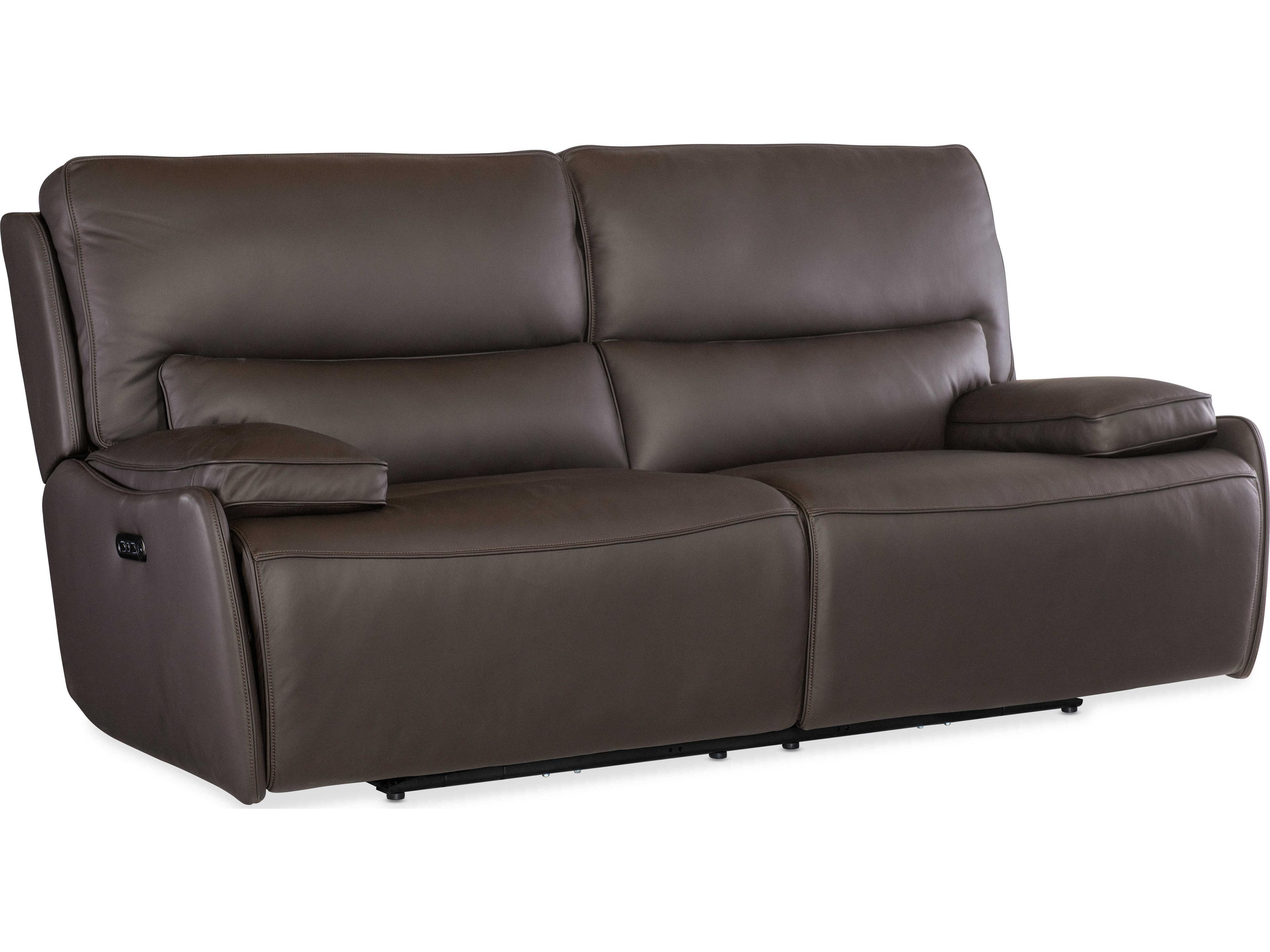 Kramer Oslo Antelope Brown Leather Zero Gravity Power Sofa with Power Headrest