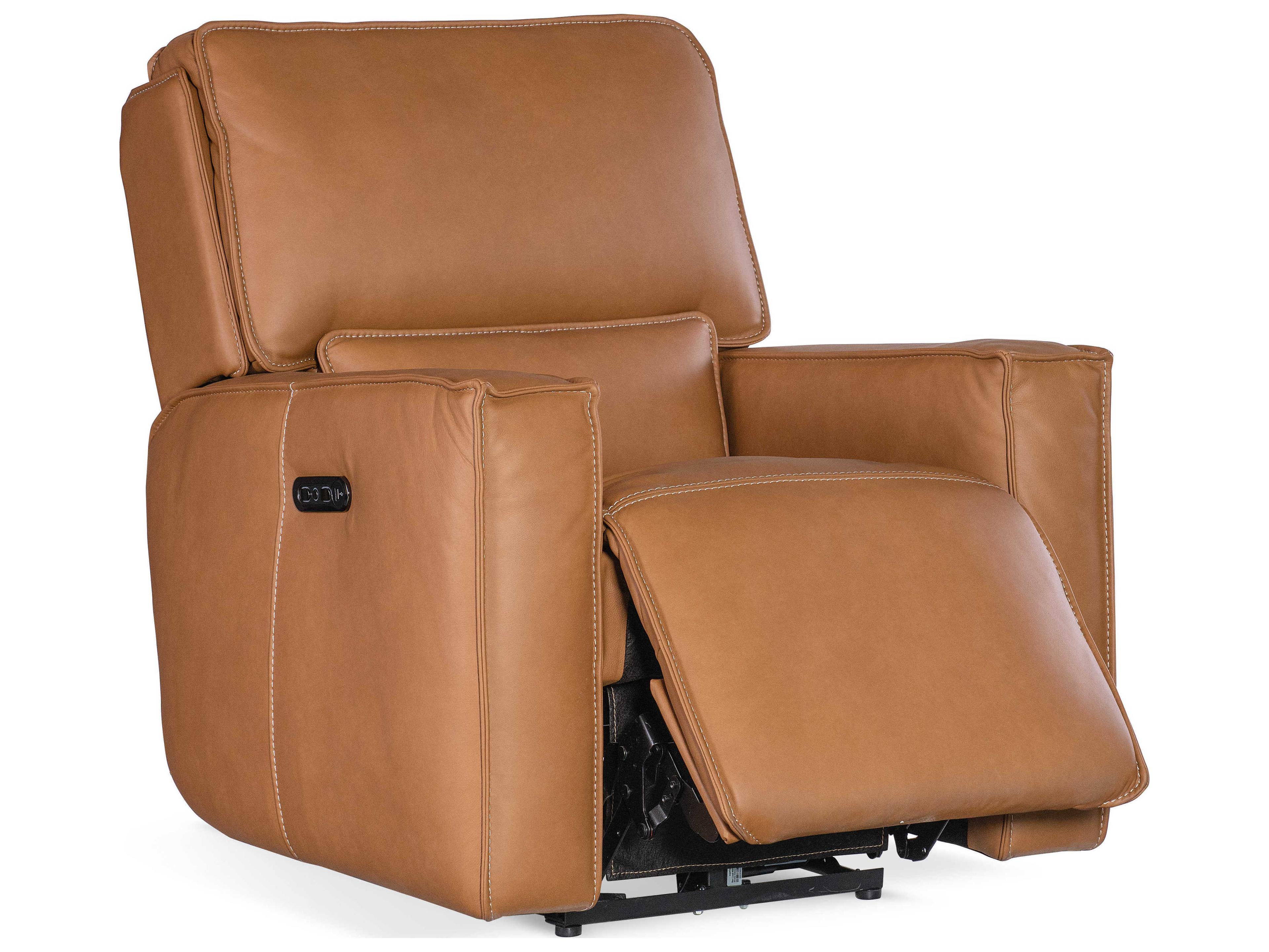 Hooker Furniture Miles Oslo Antelope Brown Leather Zero Gravity Power Recliner with Power Headrest