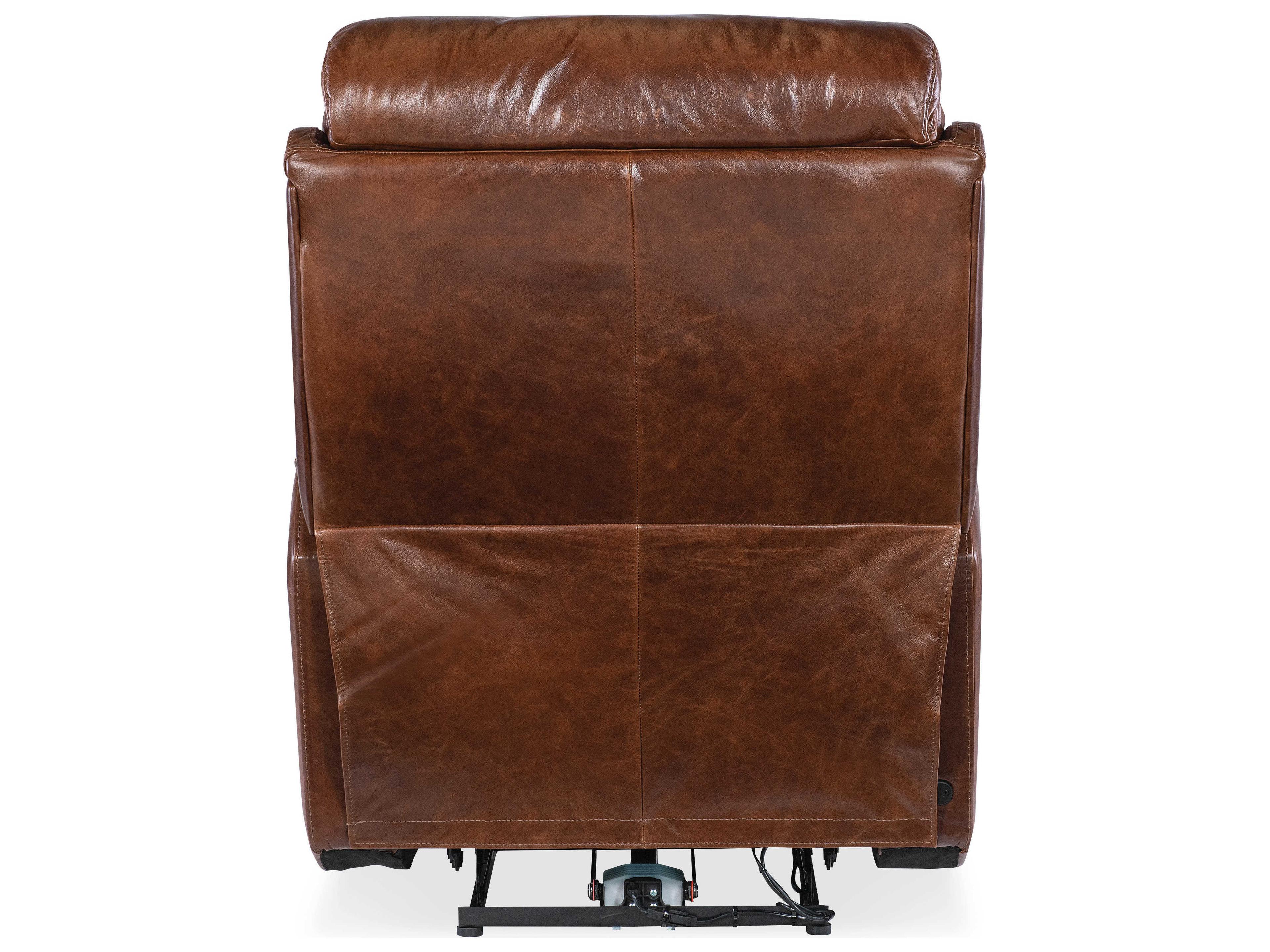 Hooker Furniture Harlan Carrington Walnut Brown Leather Zero Gravity Power Recliner with Power Headrest