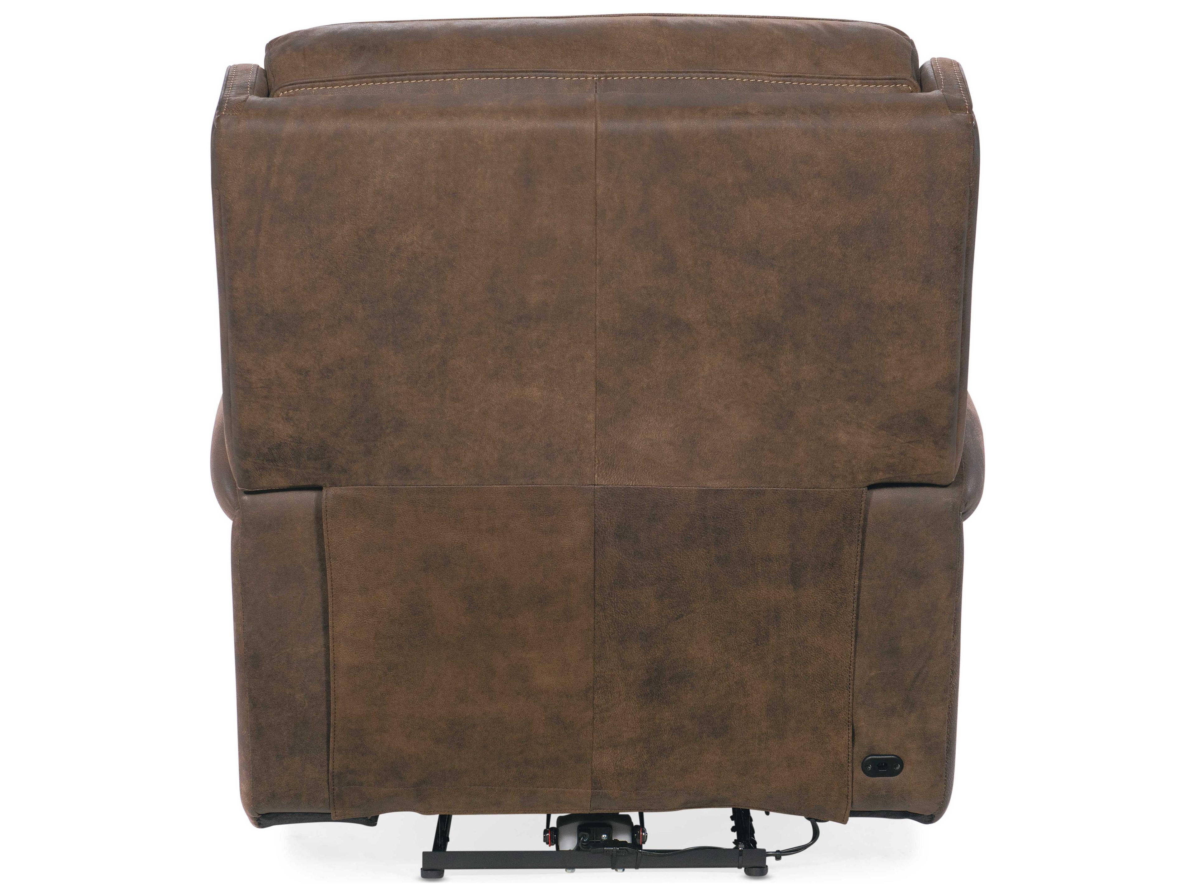Hooker Furniture Wheeler Power Seville Timber Brown Leather Recliner with Headrest