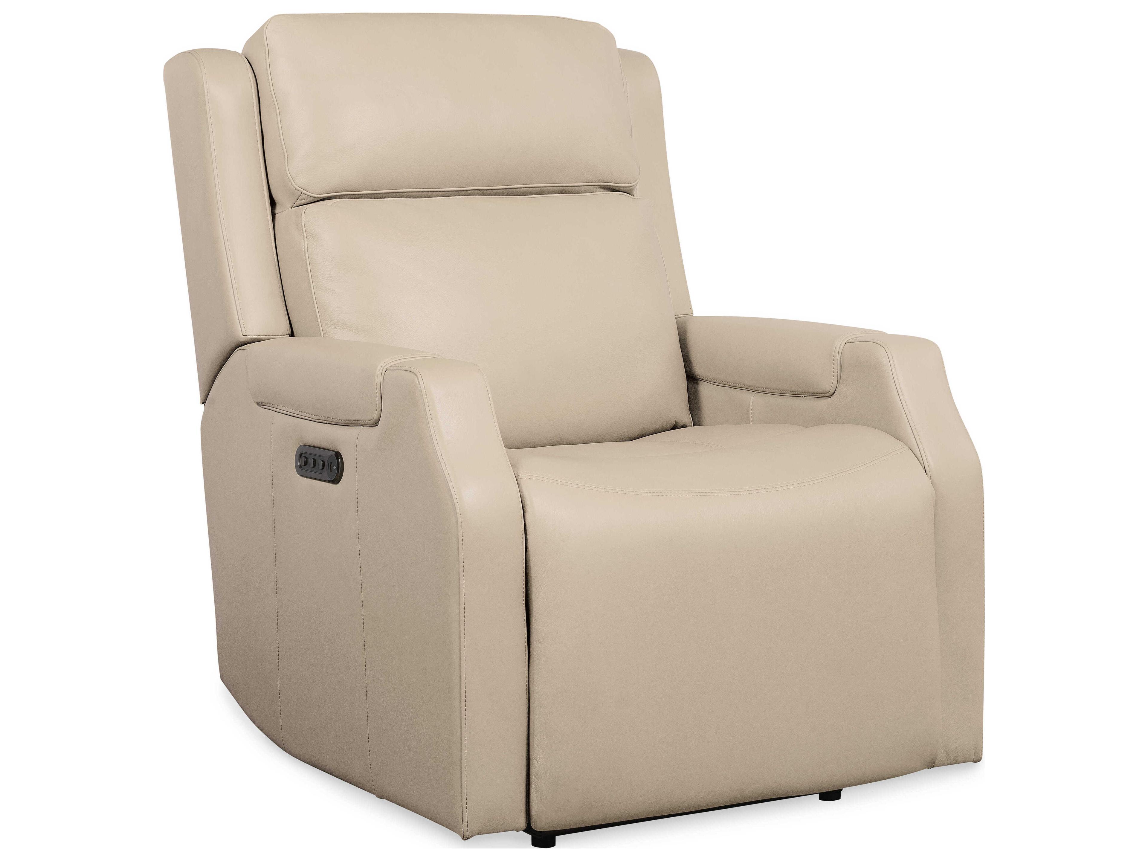 Ms Beige Leather Recliner