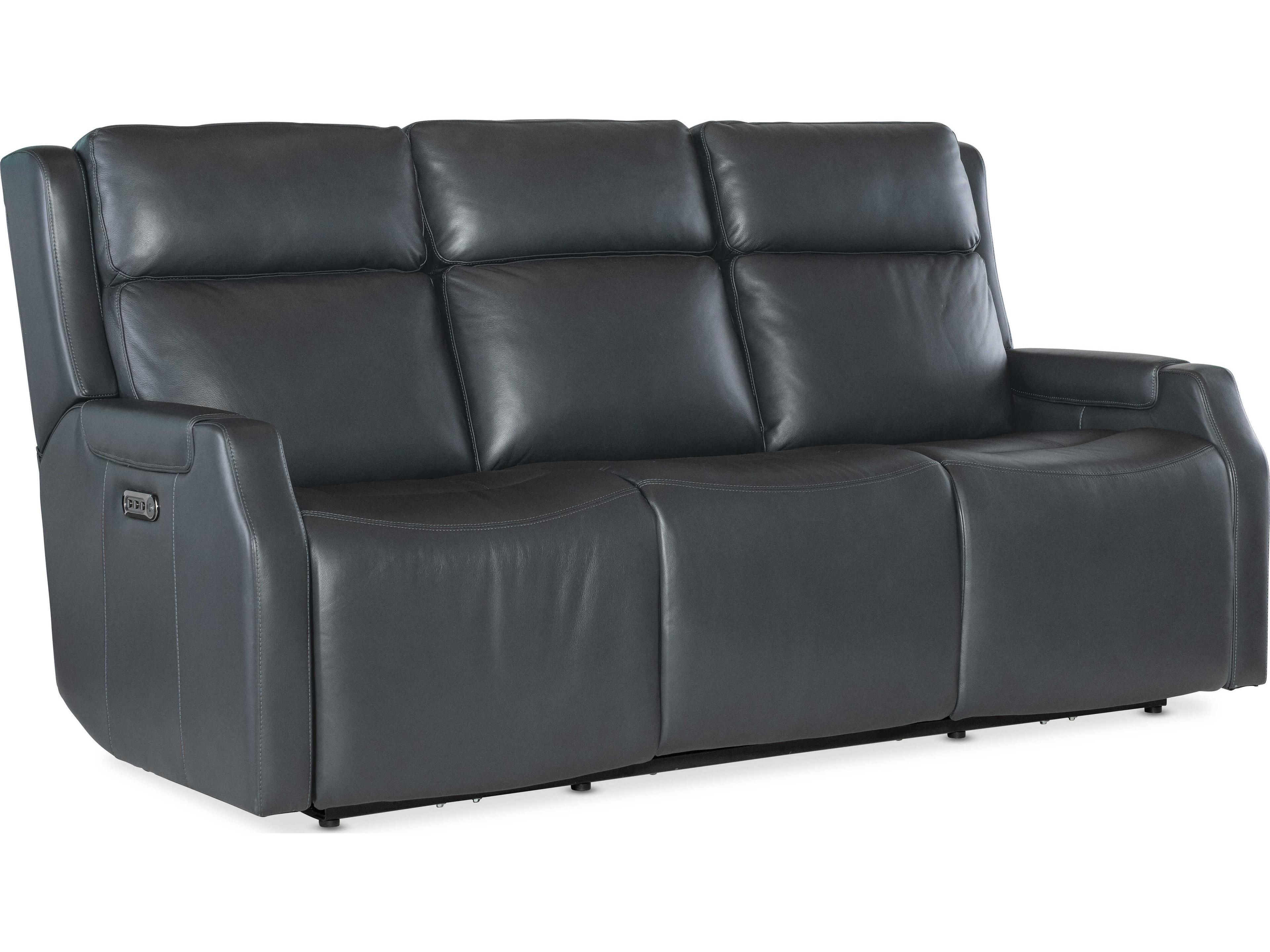 Ms Black Leather Sofa