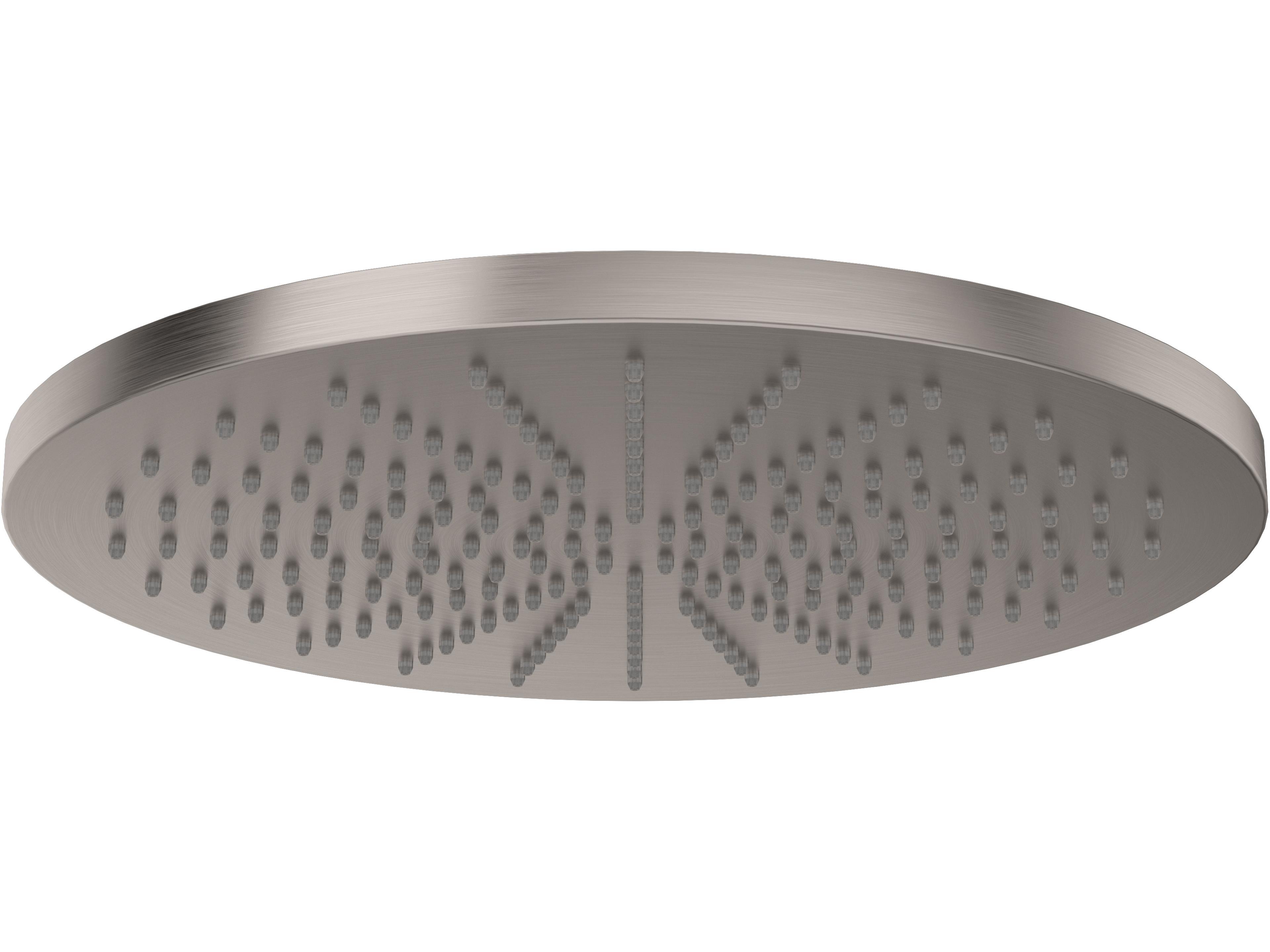 12" Satin Nickel Showerhead Made Of Brass With Easy Clean Anti-Cal Spray Pattern