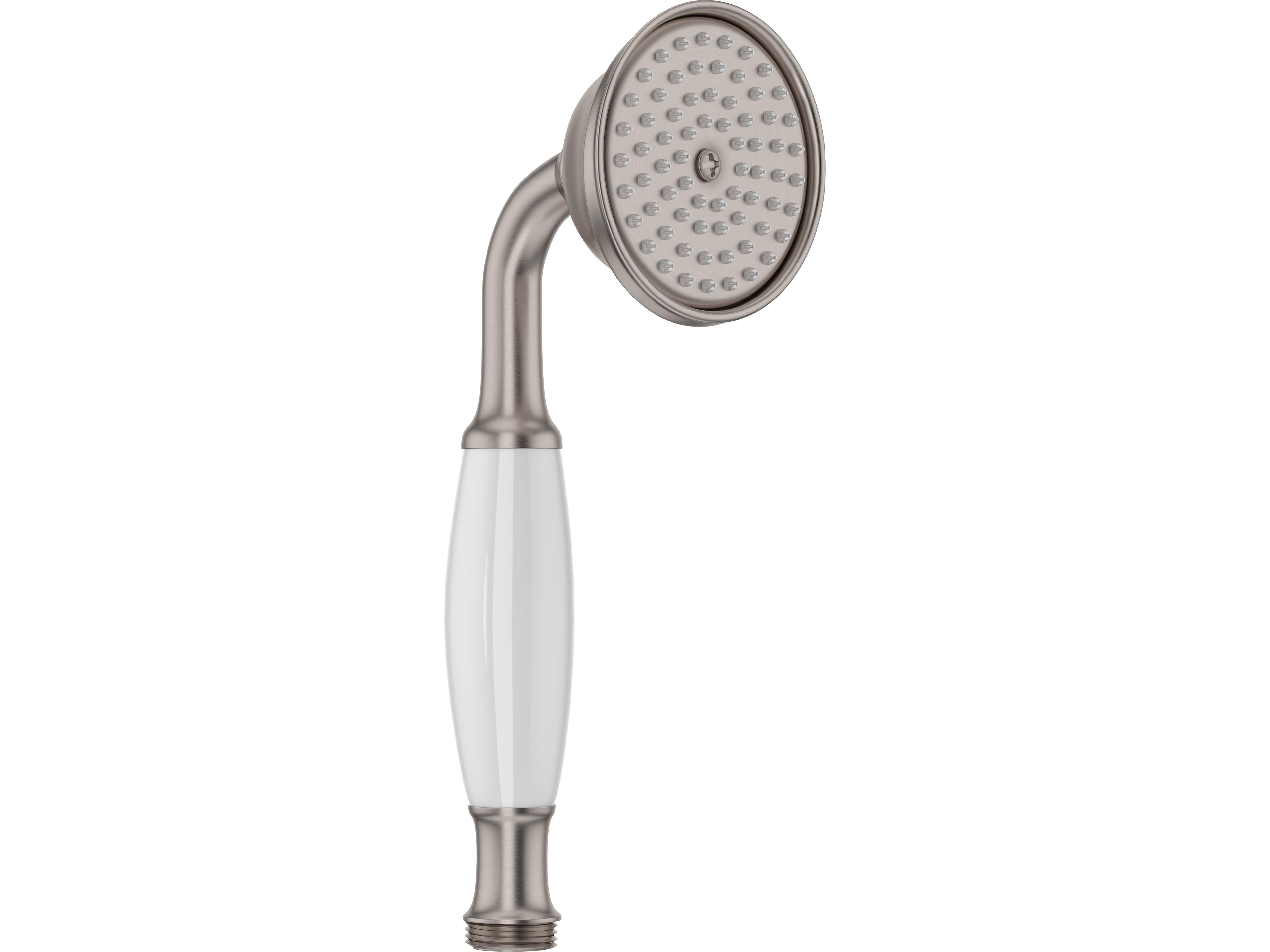 Satin Nickel Single Function Straight Handshower With Easy Clean Anti-Cal Spray Pattern