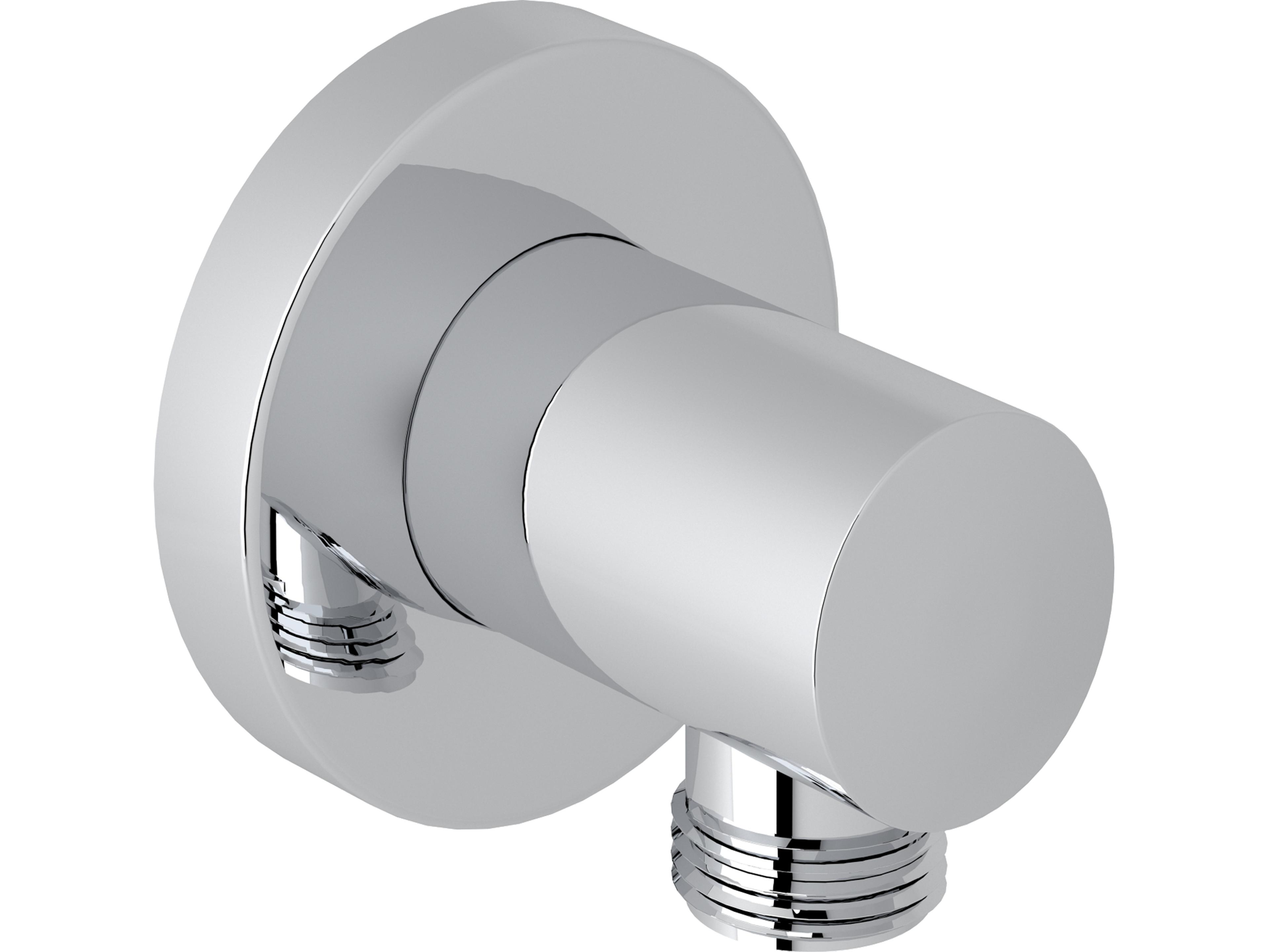 Outlet Connection With Sliding Flange In Polished Chrome Handshower Rail Set