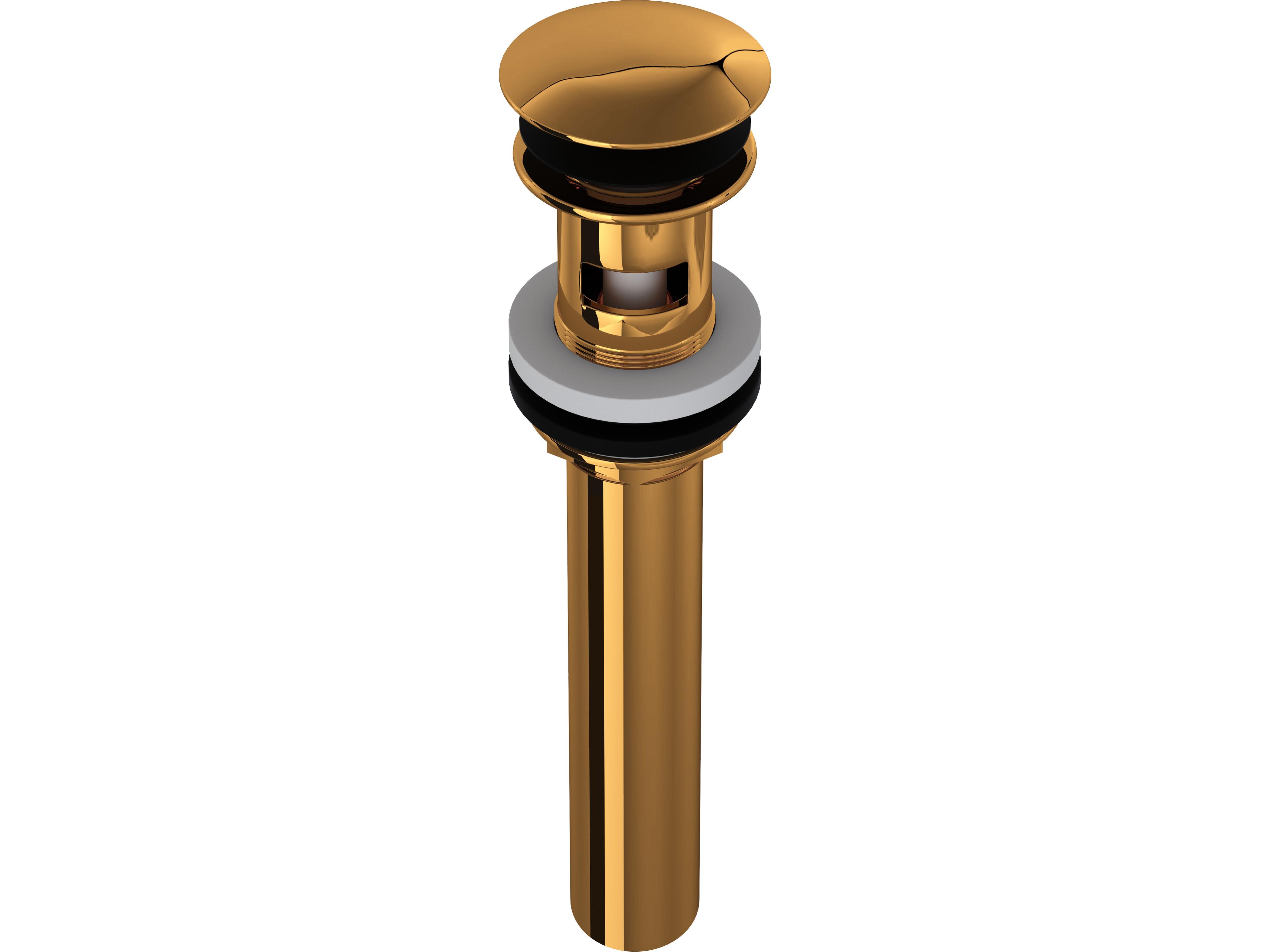 Italian Brass Touch Seal Dome Drain Assembly Slotted With Overflow Holes