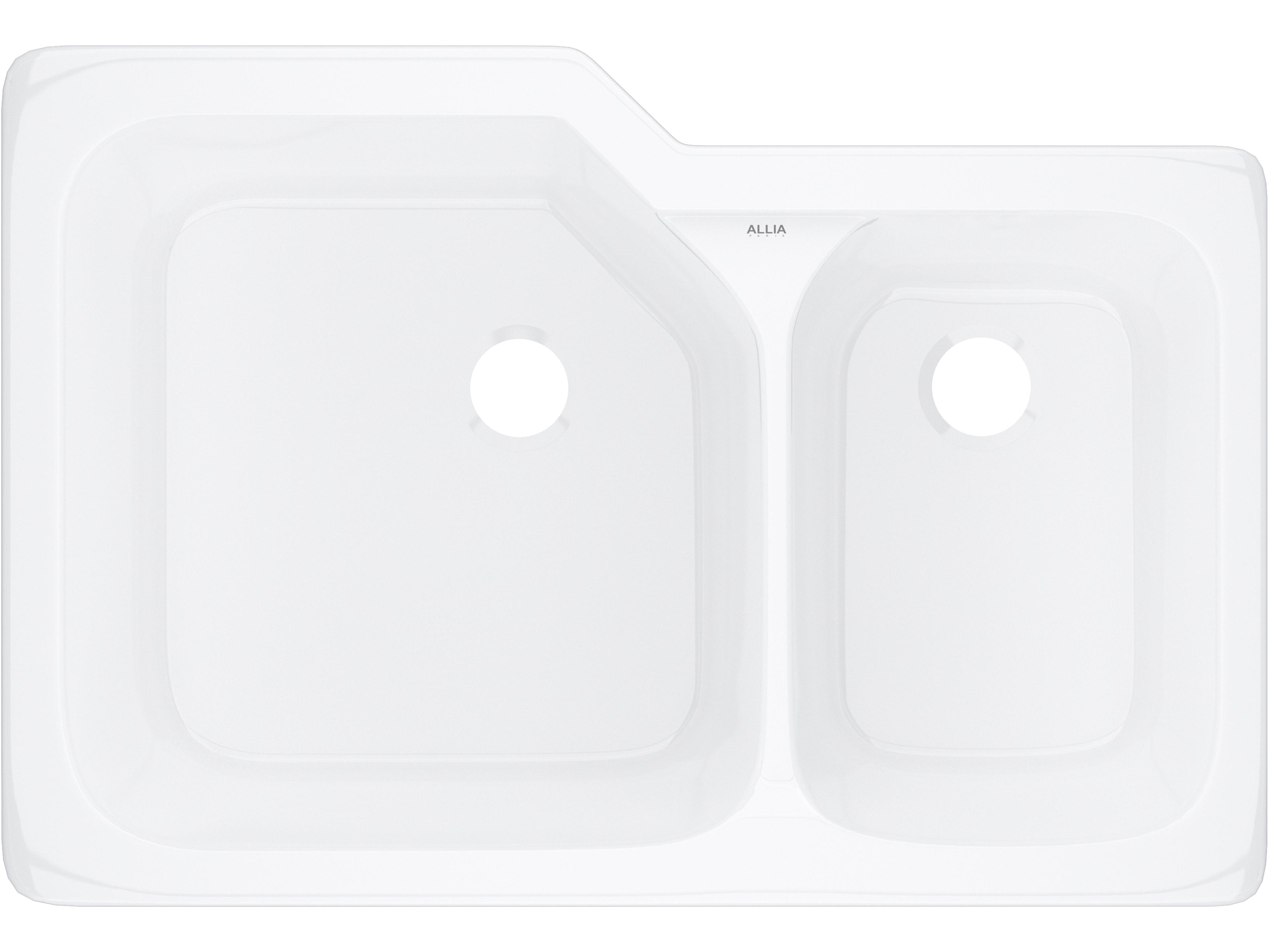 Allia White Fireclay 1 1/2 Bowl Undermount Only Kitchen Sink