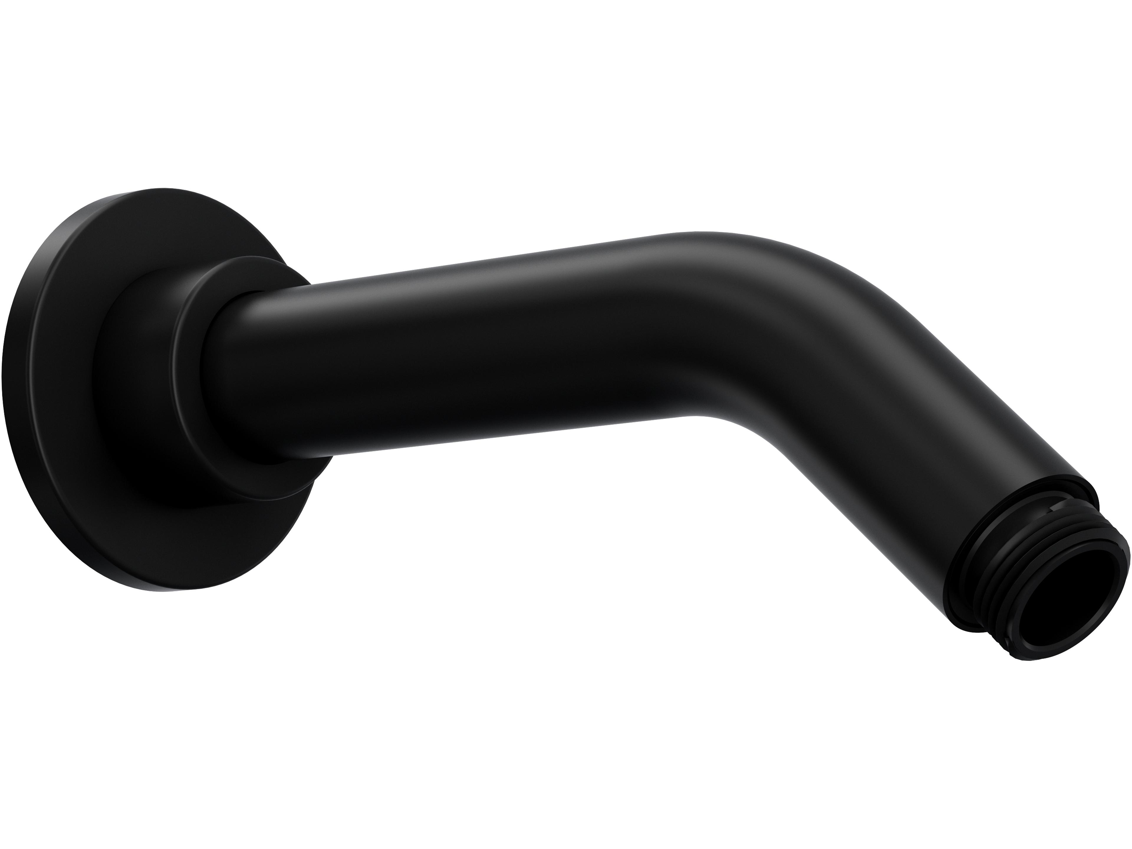 7" Matte Black Reach Wall Mount Shower Arm