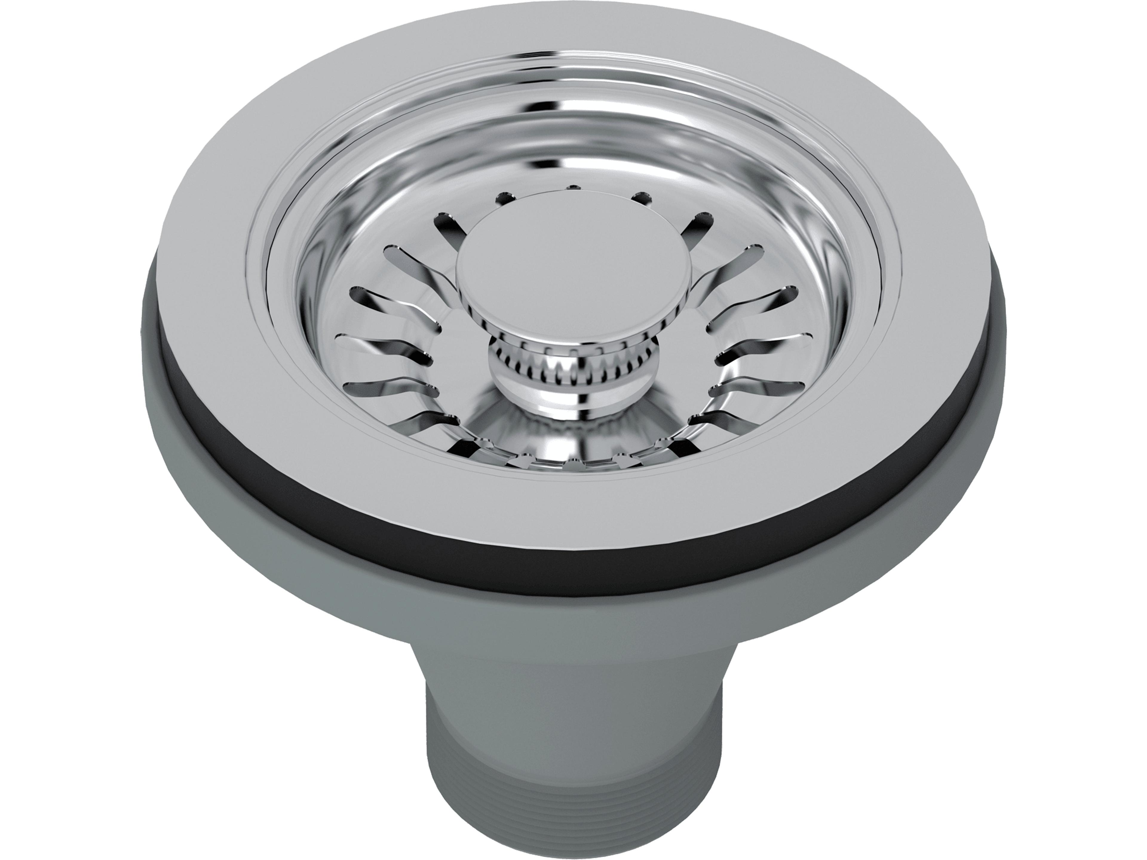 Basket Strainer Without Remote Pop-Up Pull Knob In Polished Chrome Manual Operation