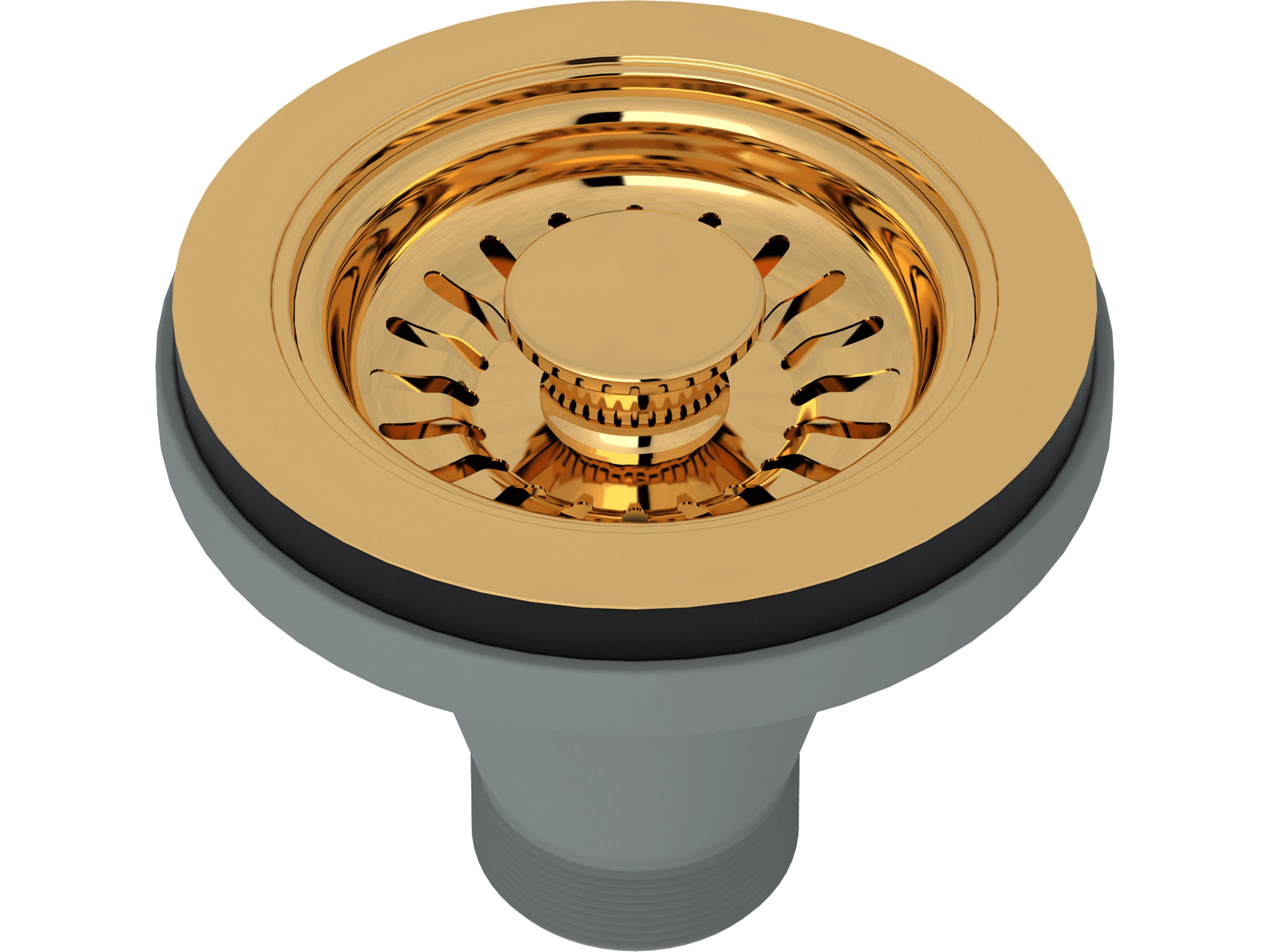 Basket Strainer Without Remote Pop-Up Pull Knob In Italian Brass Manual Operation