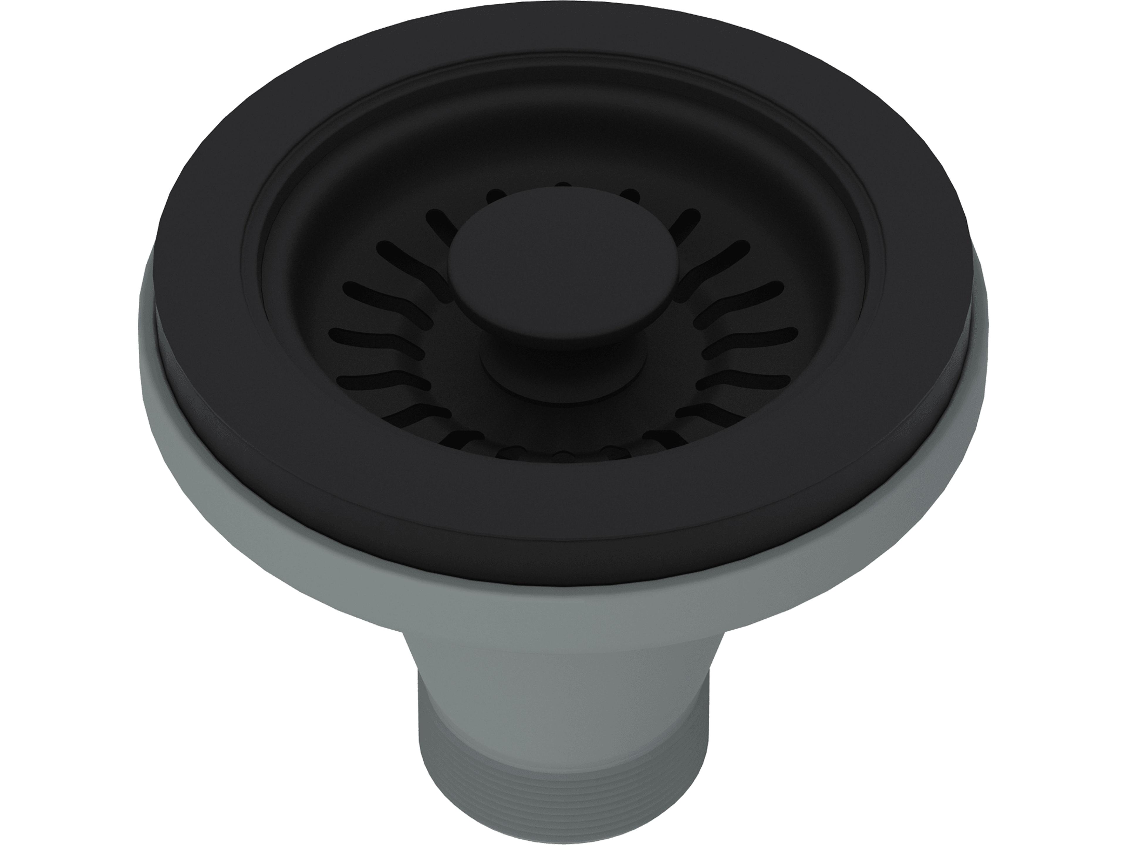 Basket Strainer Without Remote Pop-Up Pull Knob In Matte Black Manual Operation