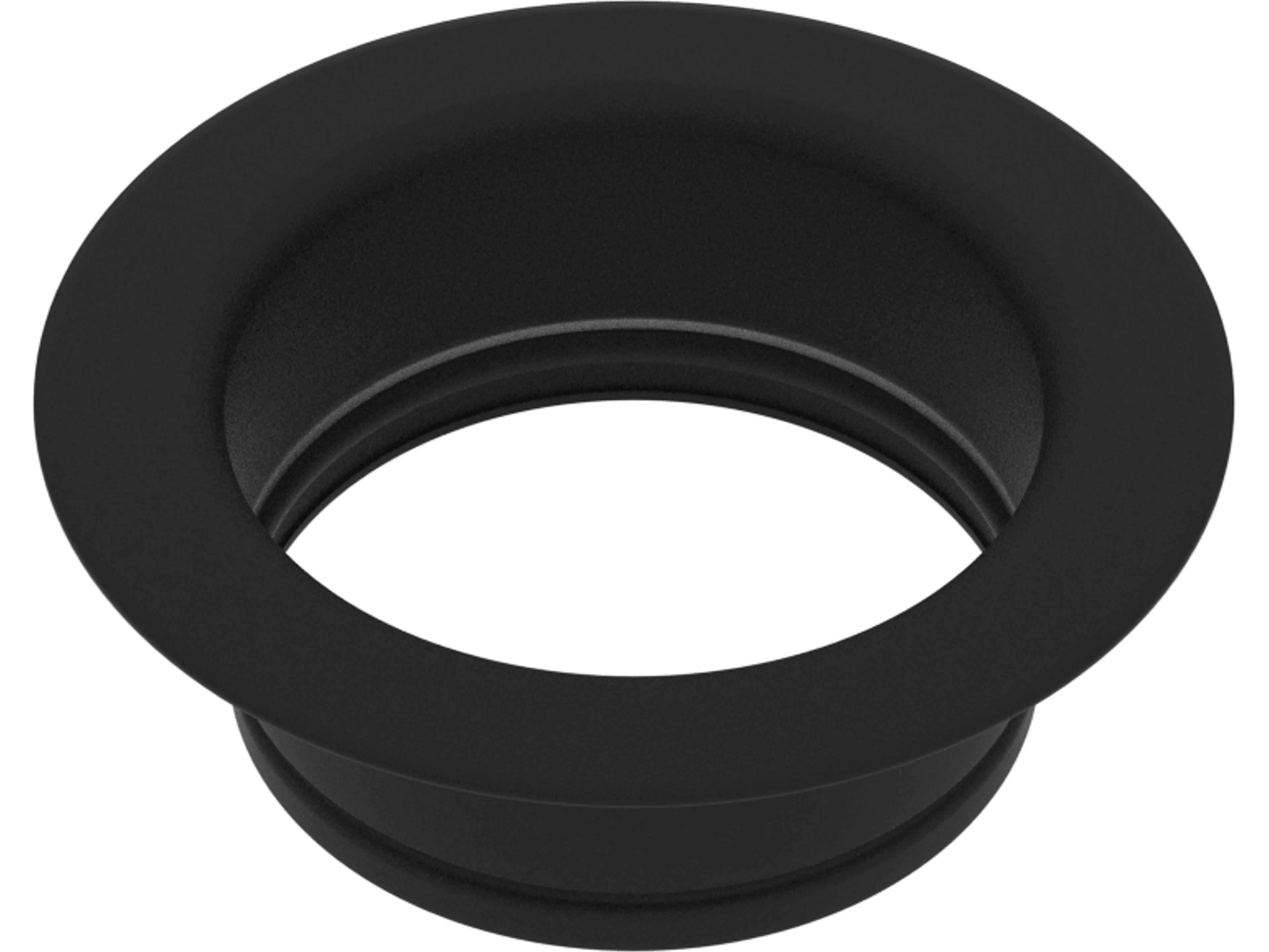 I.S.E. Disposal Throat In Matte Black Escutcheon Or Flange