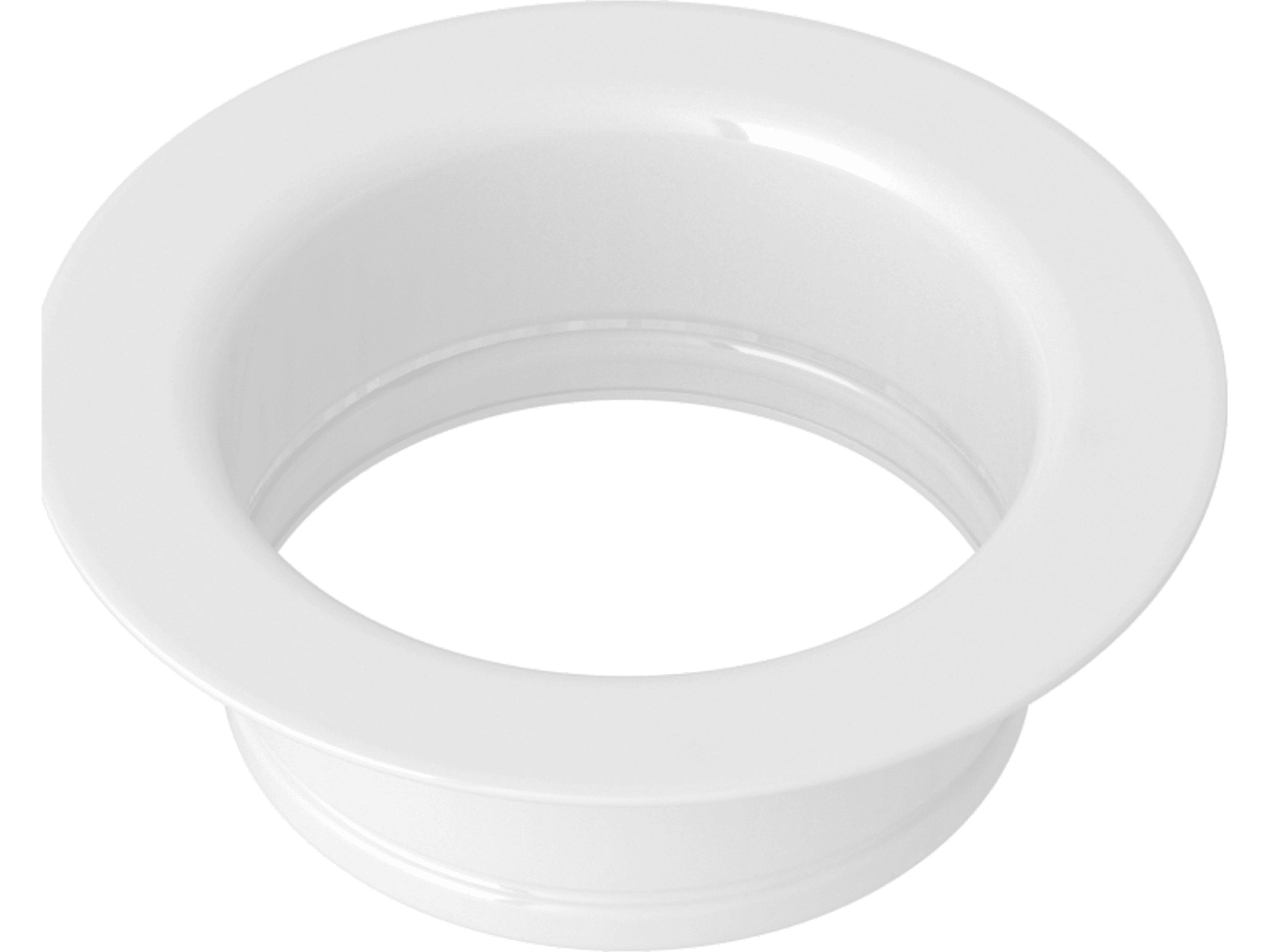 I.S.E. Disposal Throat In White Escutcheon Or Flange