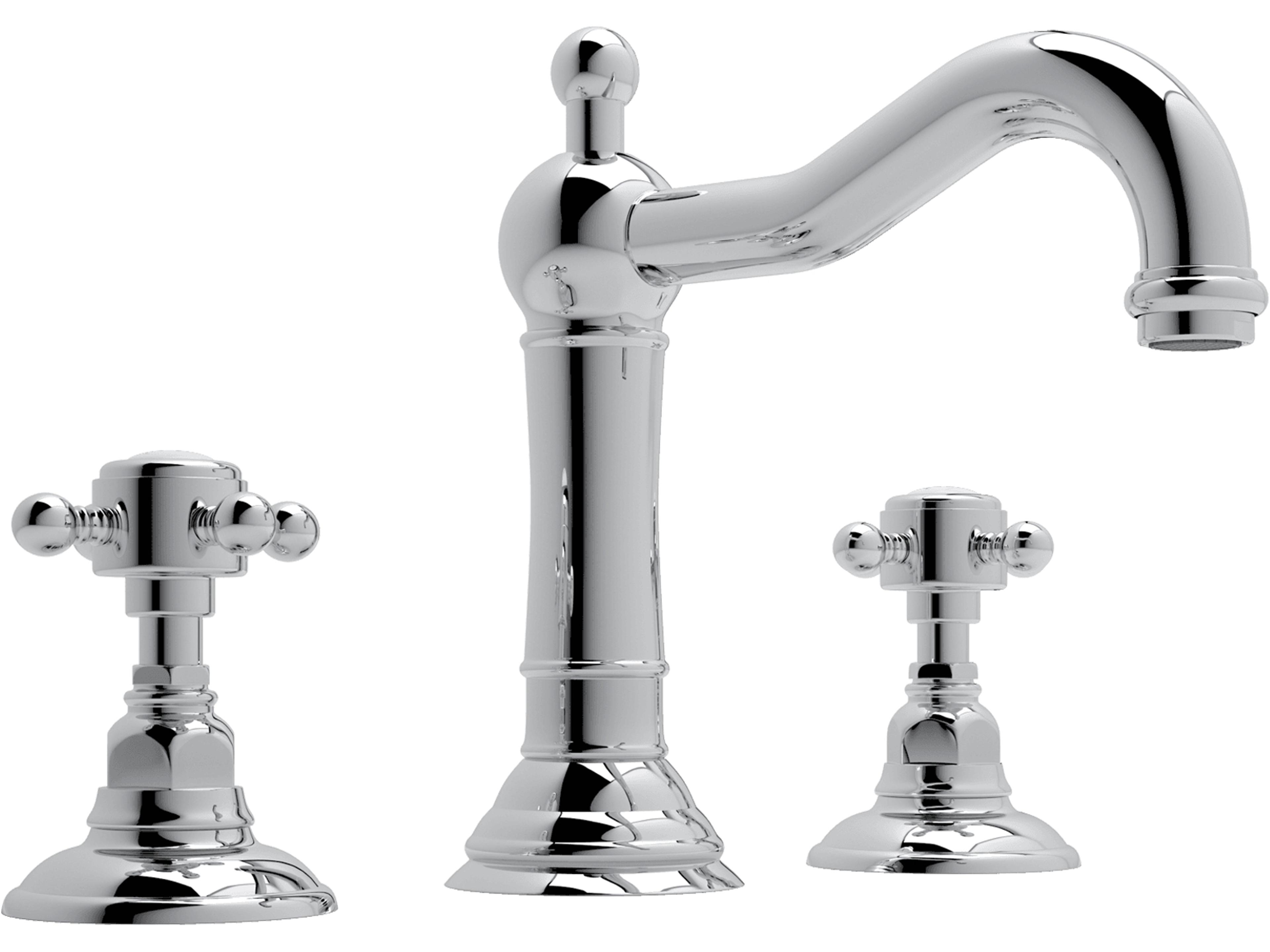 Acqui Italian Bath Widespread Lavatory Faucet in Polished Chrome with Cross Handles