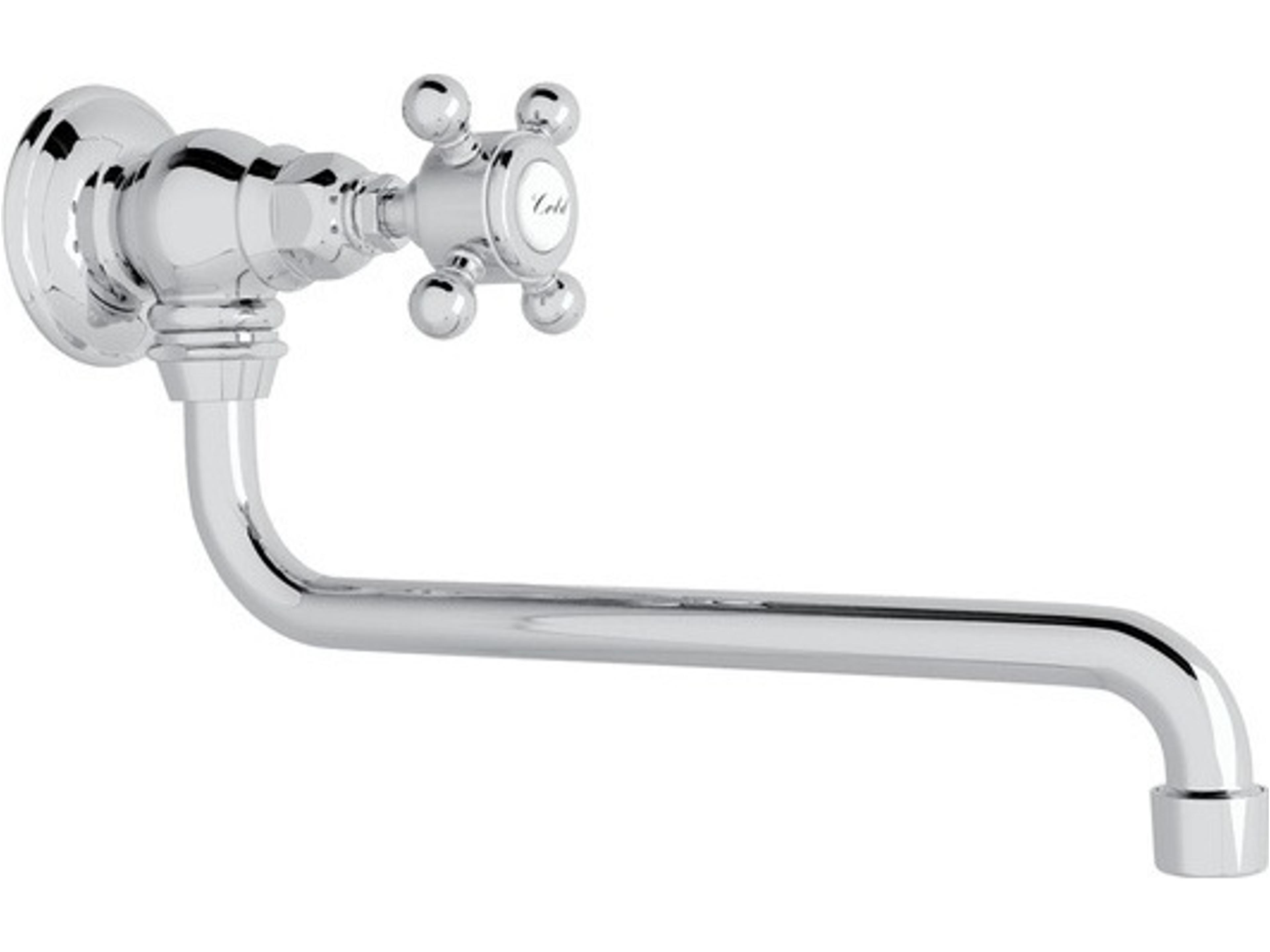 Polished Chrome Kitchen Wall Mounted Pot Filler Single Tap