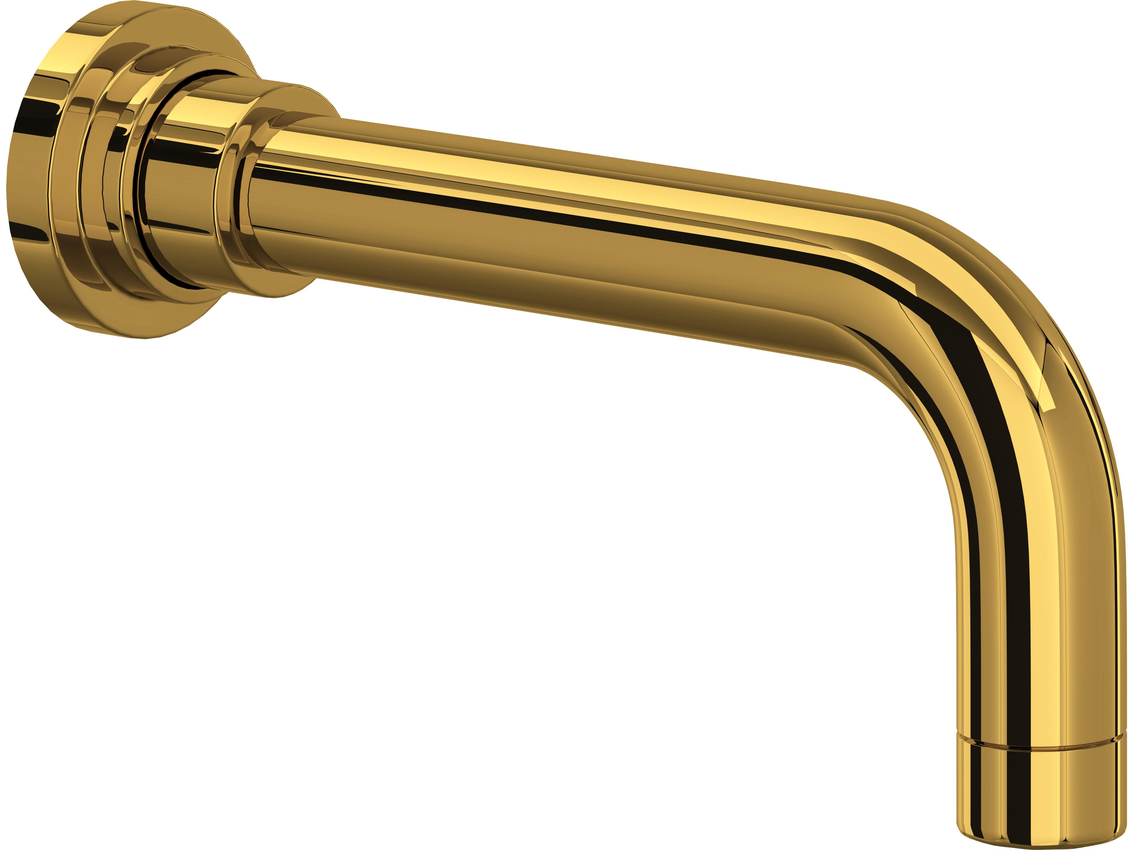 Lombardia Bath Wall Mounted Tub Spout In Unlacquered Brass