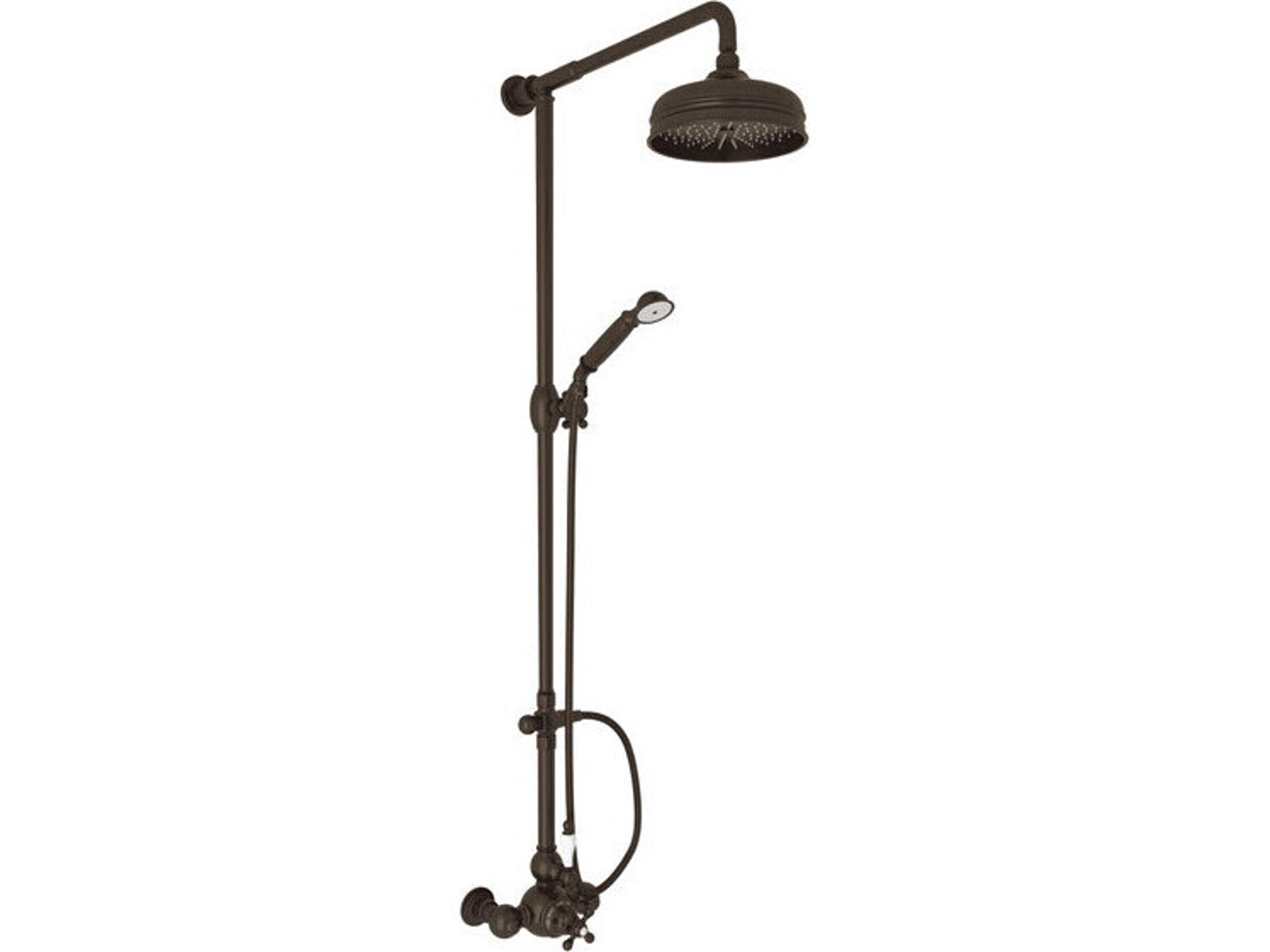 Arcana Exposed Thermostatic Shower System With Therm Valve Riser Diverter Handshower Hose Showerhead And Lever