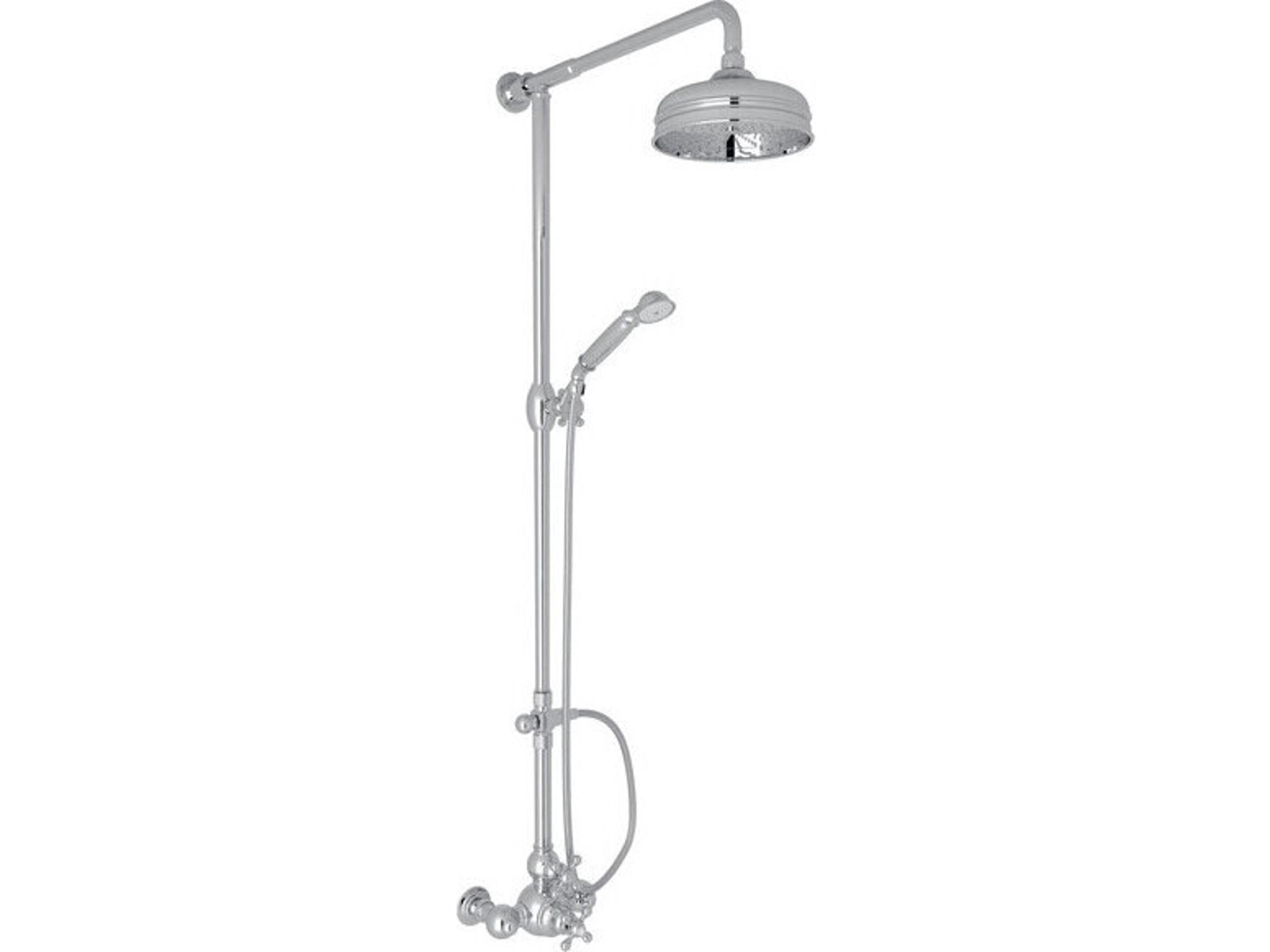 Arcana Cisal Exposed Thermostatic Shower System With Therm Valve Riser Diverter Handshower Hose Showerhead And Handles