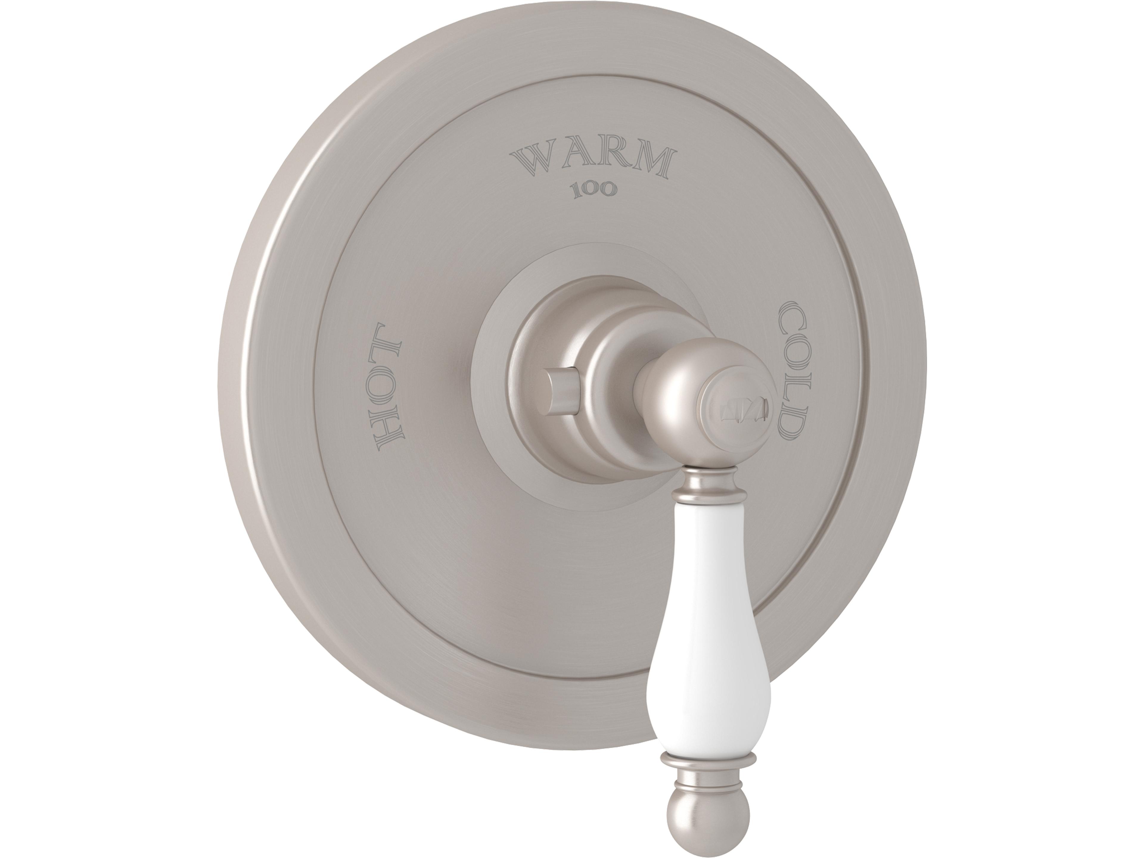 Arcana Trim Set Satin Nickel With Lever Handle And No Rough Body To Concealed Thermostatic Mixer Valve
