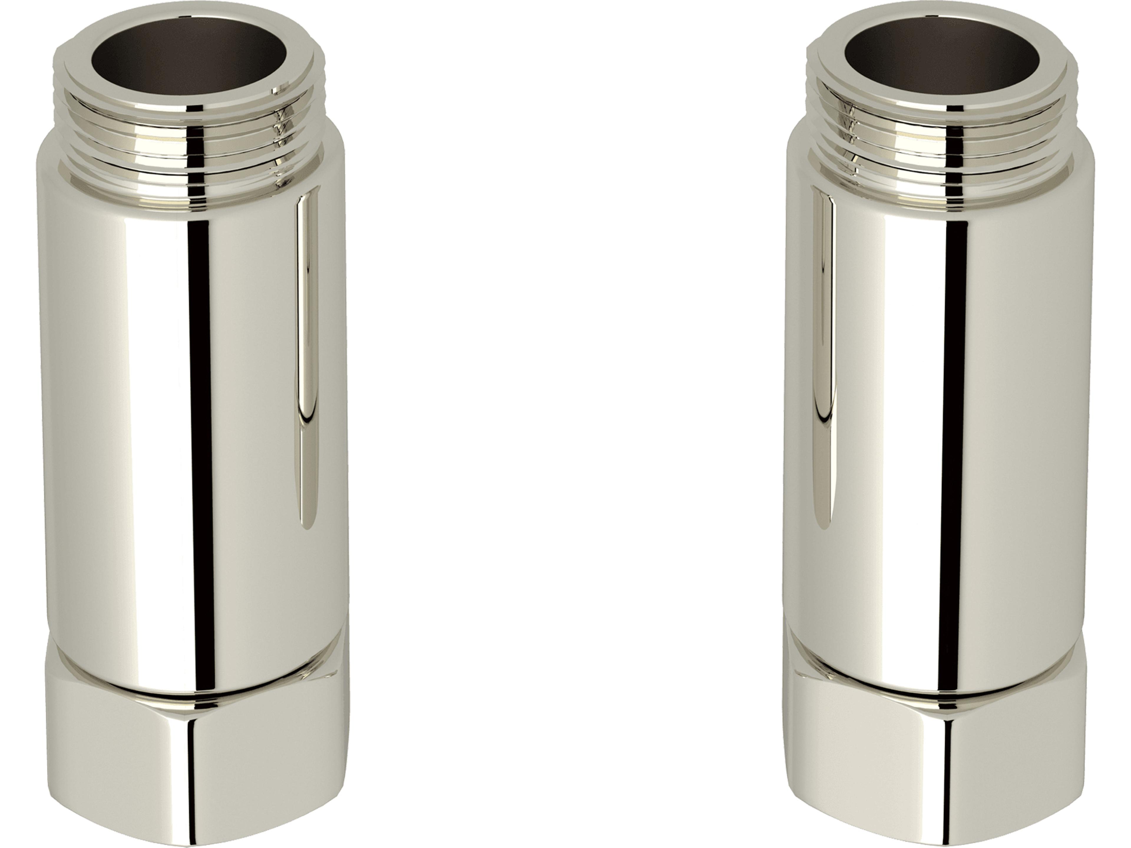 Polished Nickel Bath Pair Of Adaptors To The Deck And Floor Unions