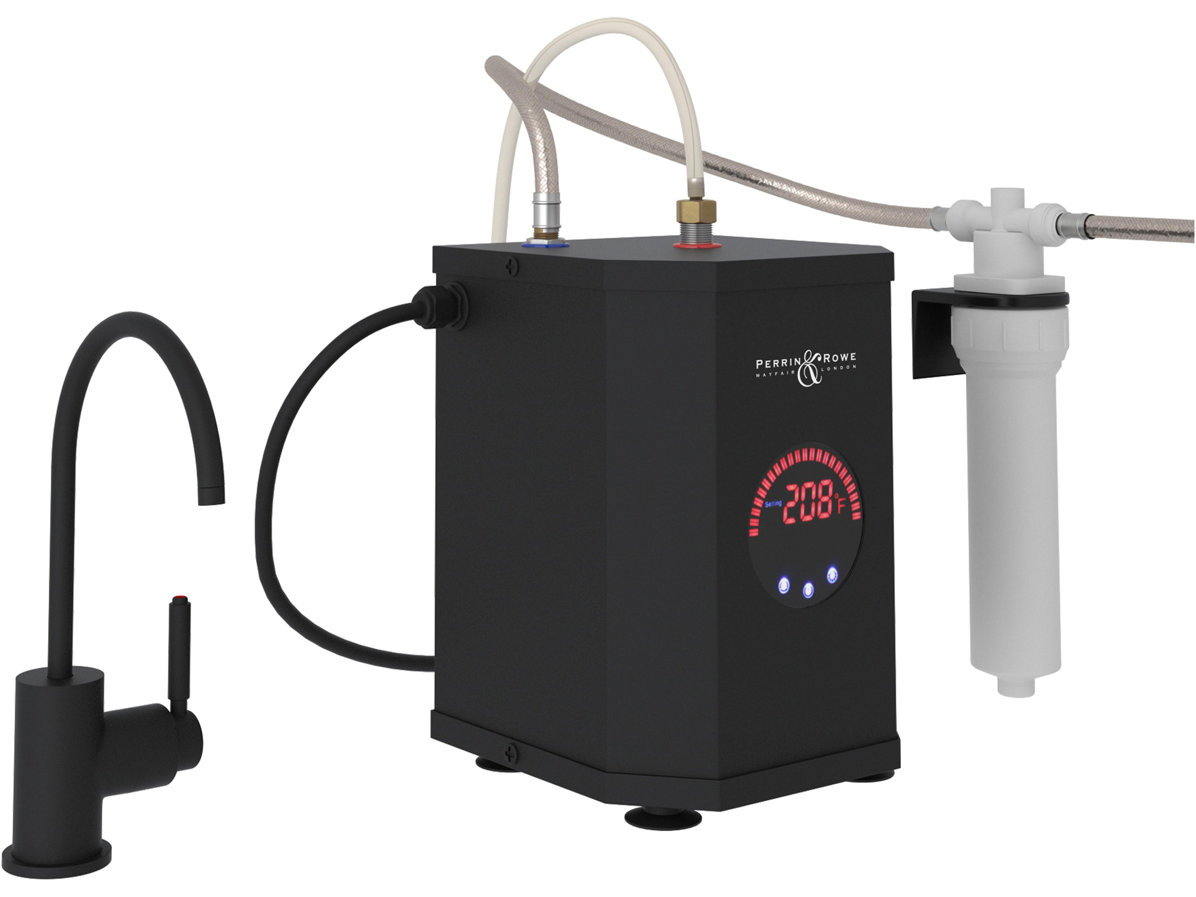 Lux Matte Black Kit Hot Water Dispenser Faucet With Hot Water Tank And Filter