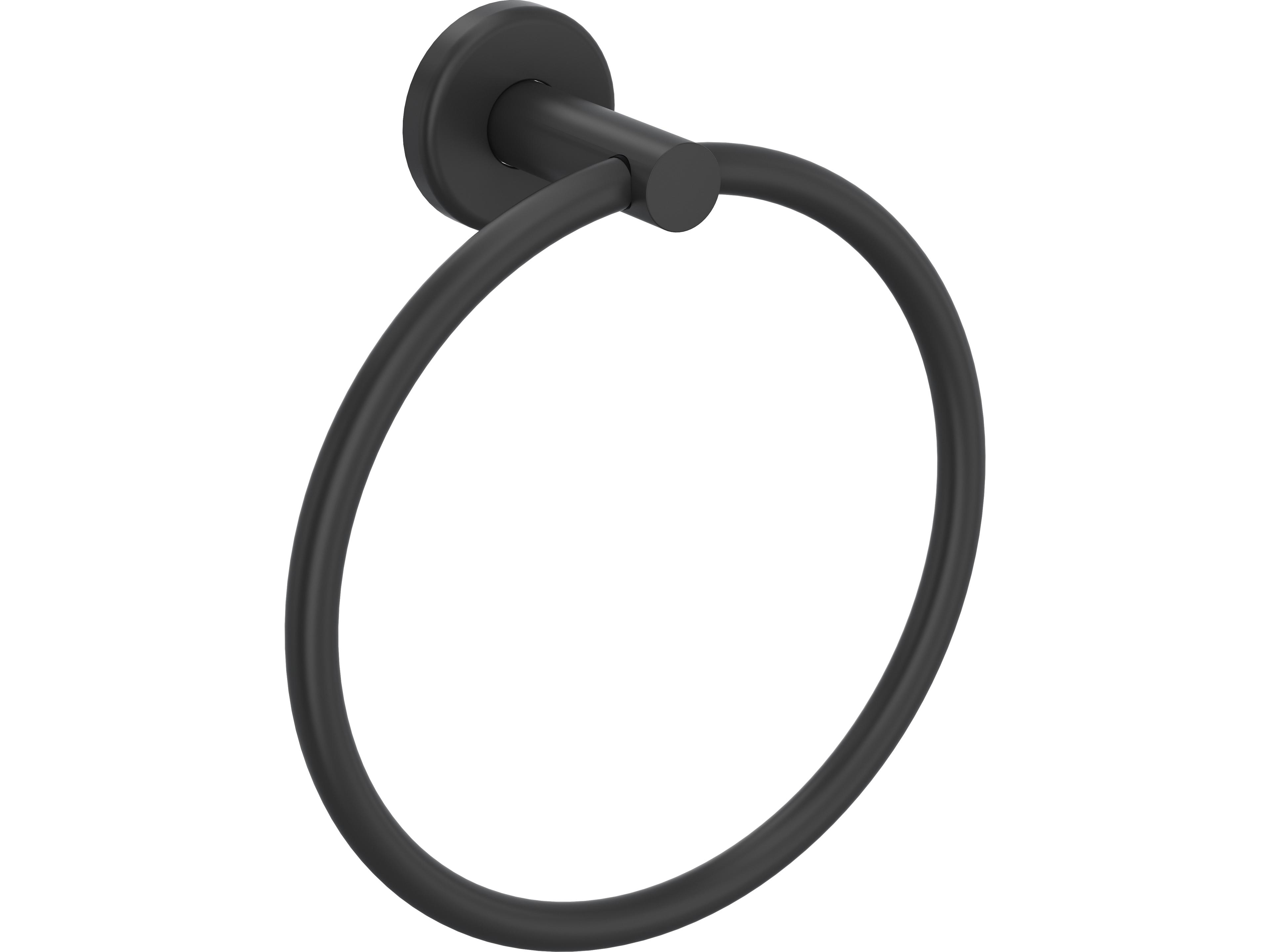 Lombardia Avanti Bath Towel Ring In Matte Black