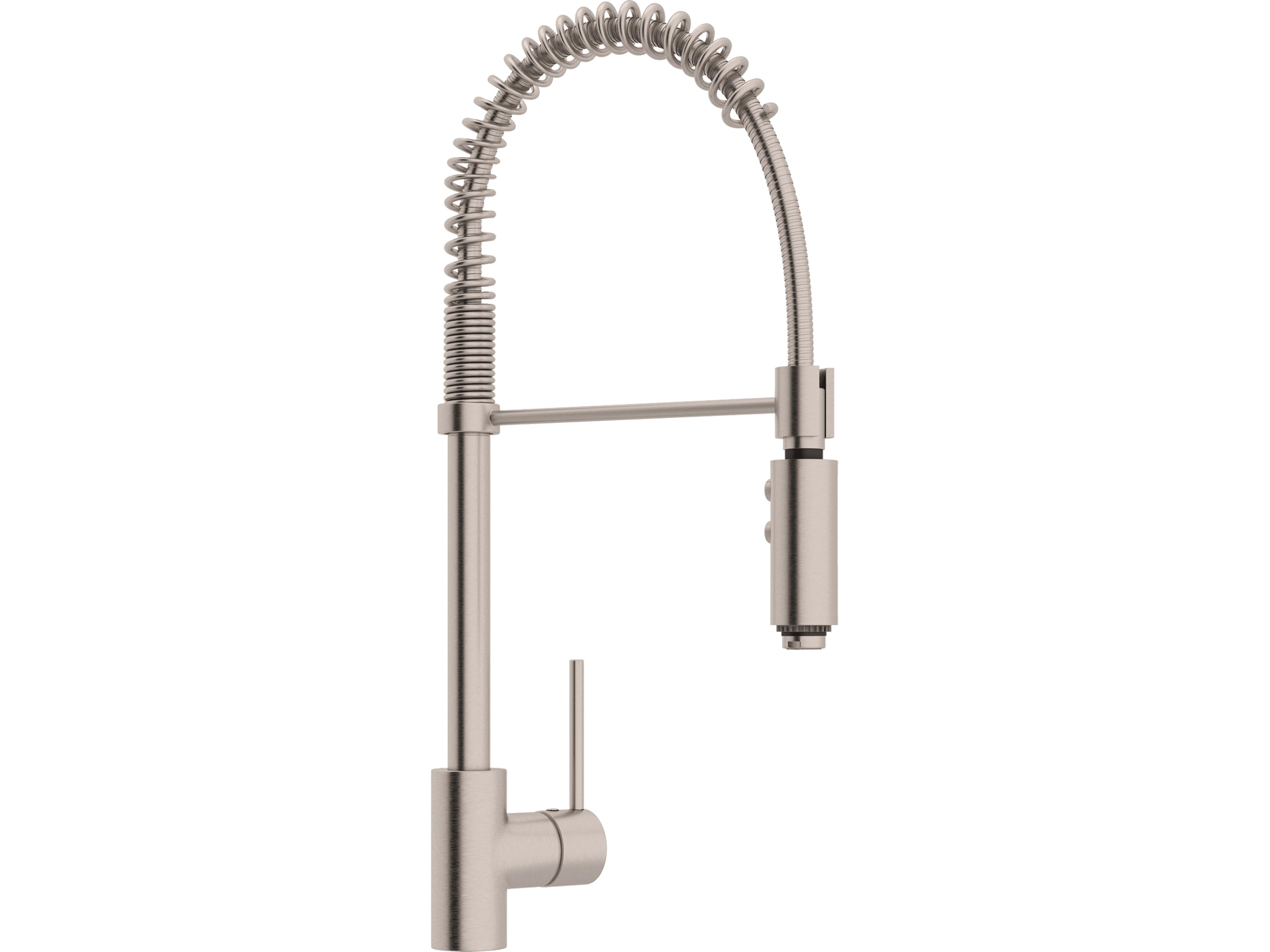 Pirellone Satin Nickel Single Metal Lever Pulldown Kitchen Faucet