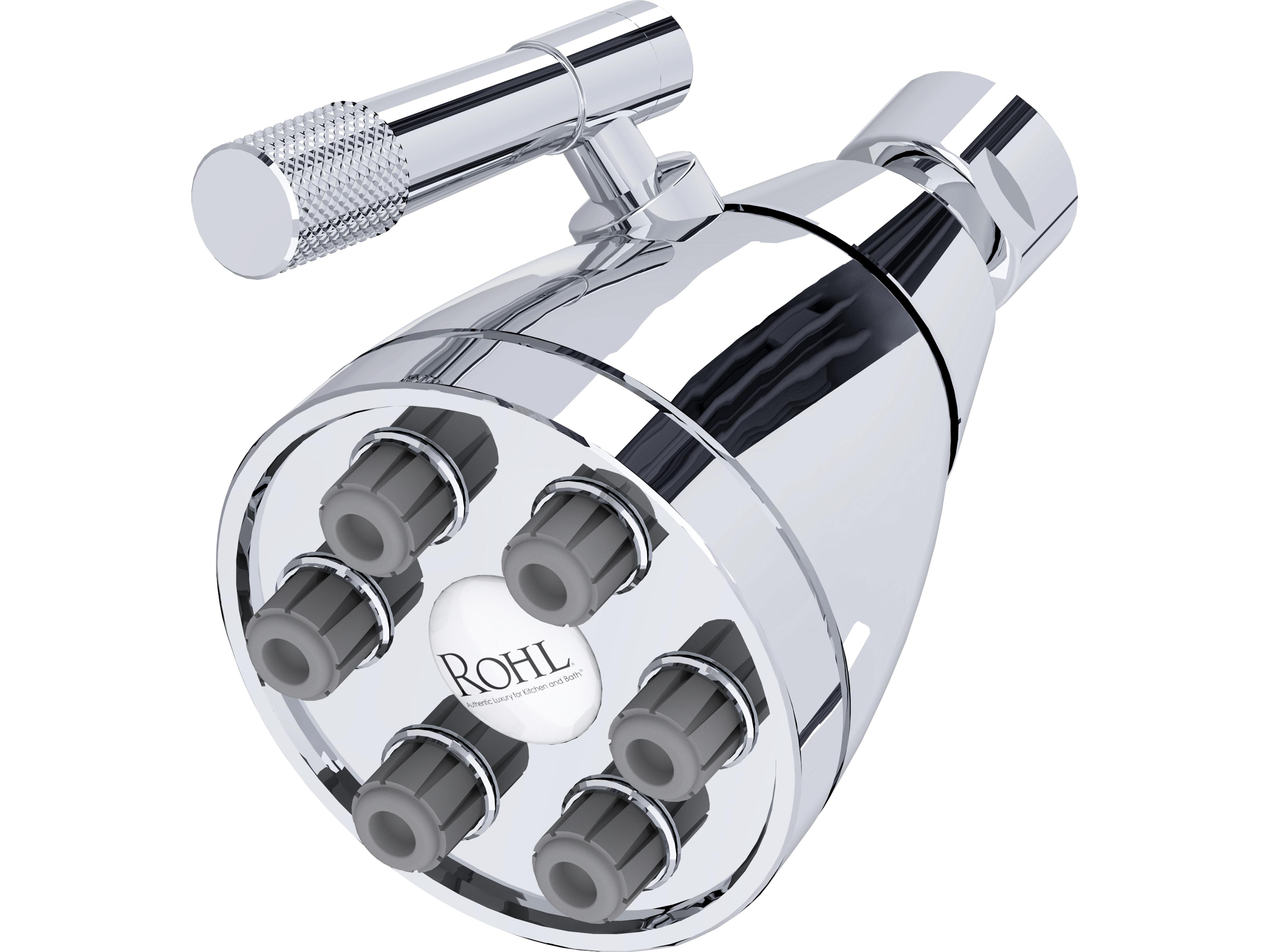 Graceline Showerhead 6 Jet With Adjustable Spray 1/2F Inlet Swivel Connection In Polished Chrome