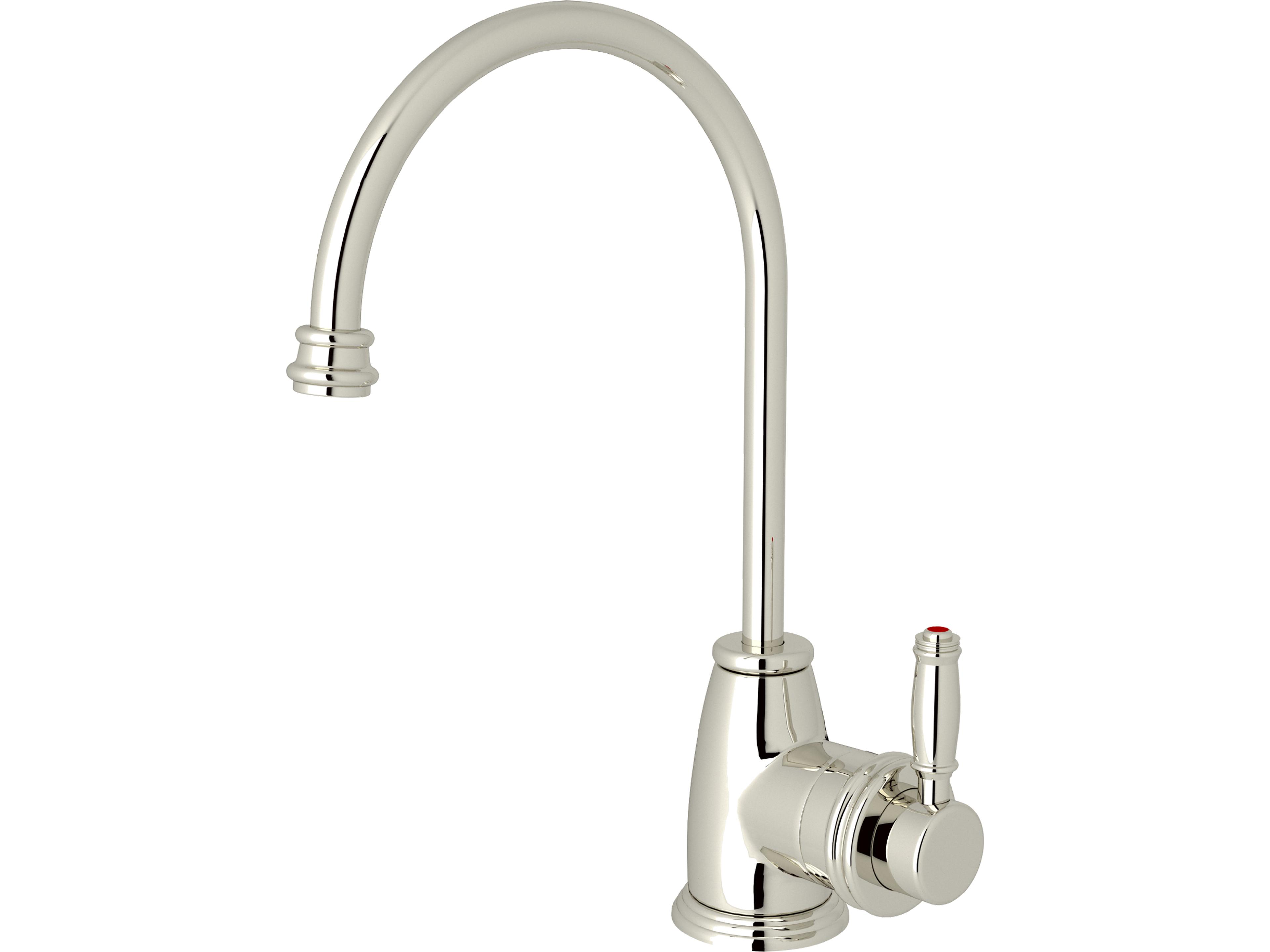 Gotham Polished Nickel Kitchen Hot Water Dispenser Faucet With Single Lever And C Spout