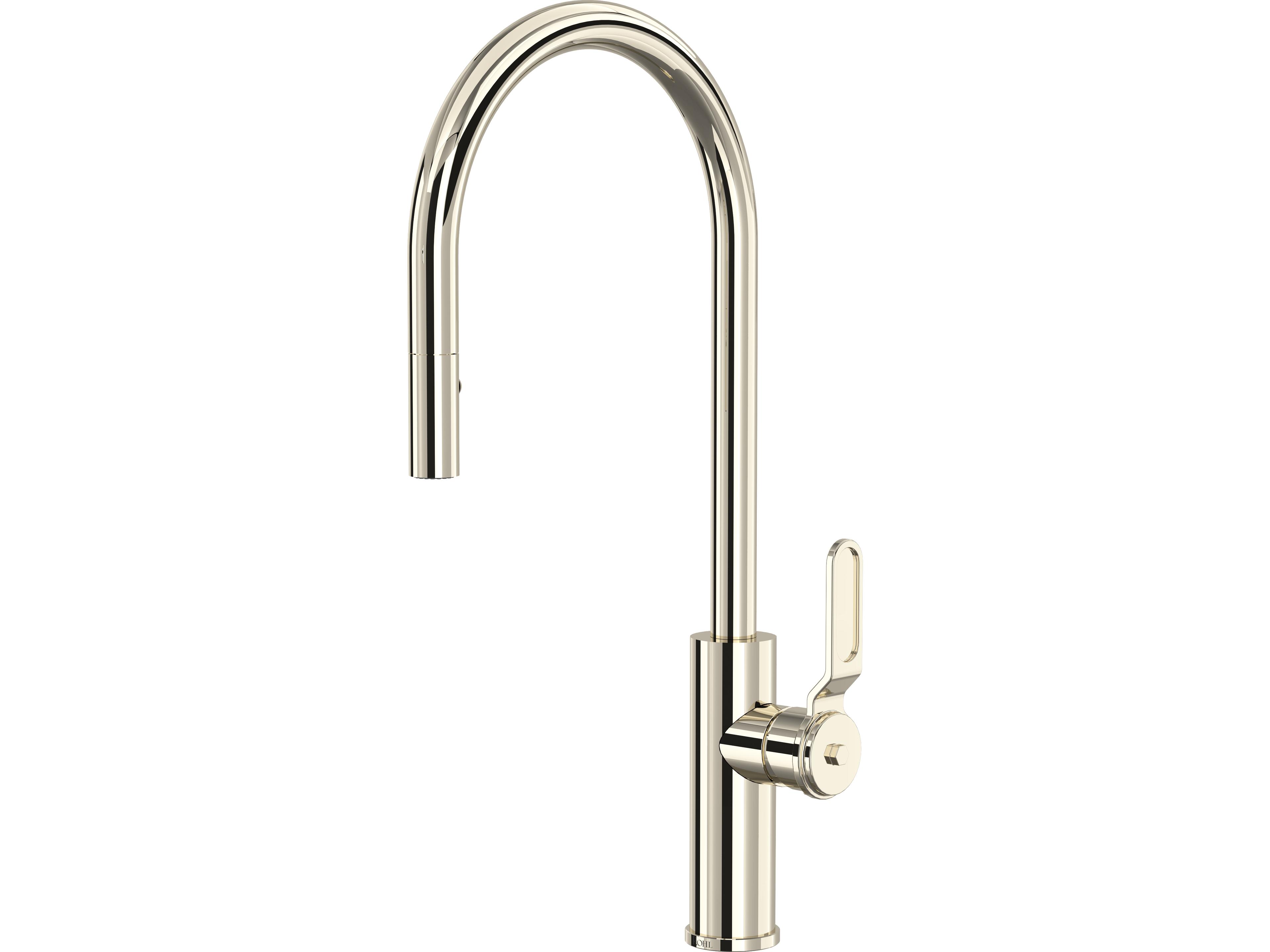 Myrina Polished Nickel Pull-Down Kitchen Faucet with C-Spout