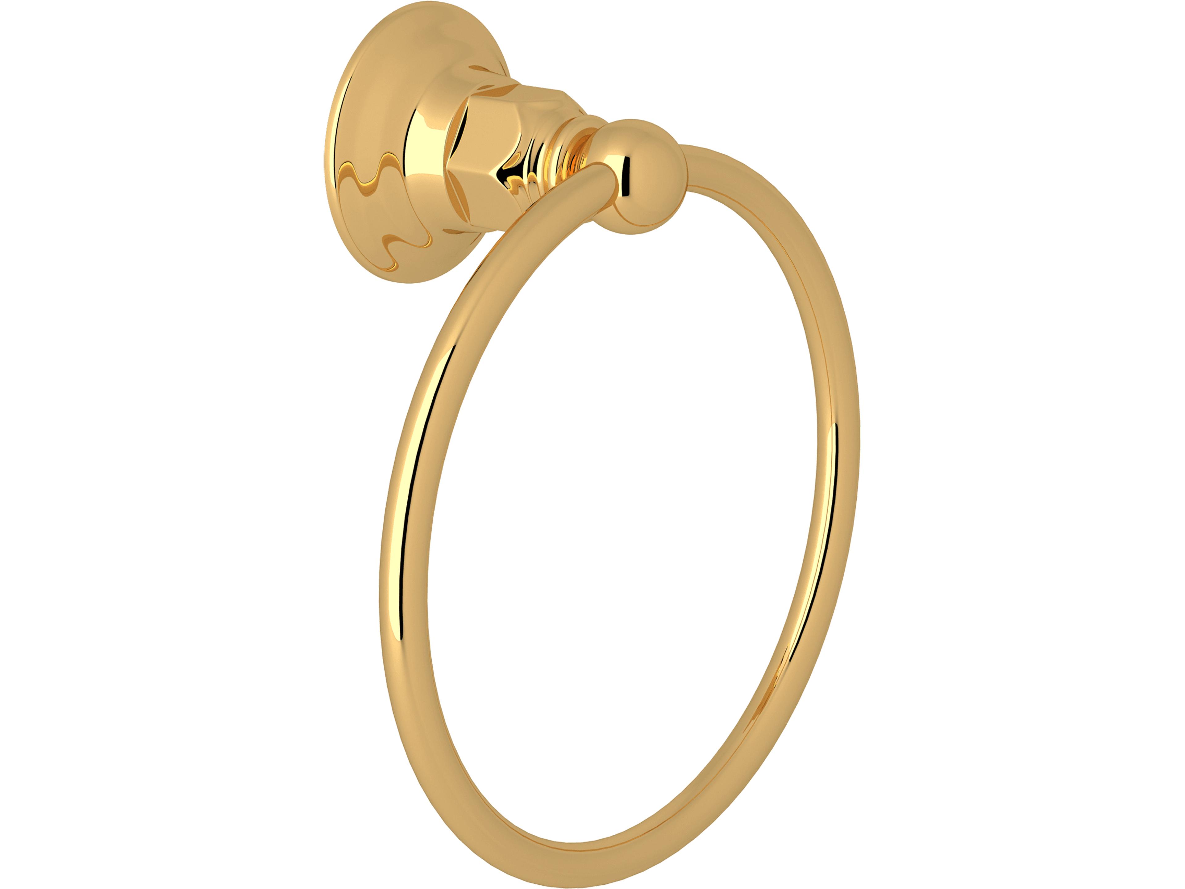 Bath Towel Ring In Ulnacquered Brass