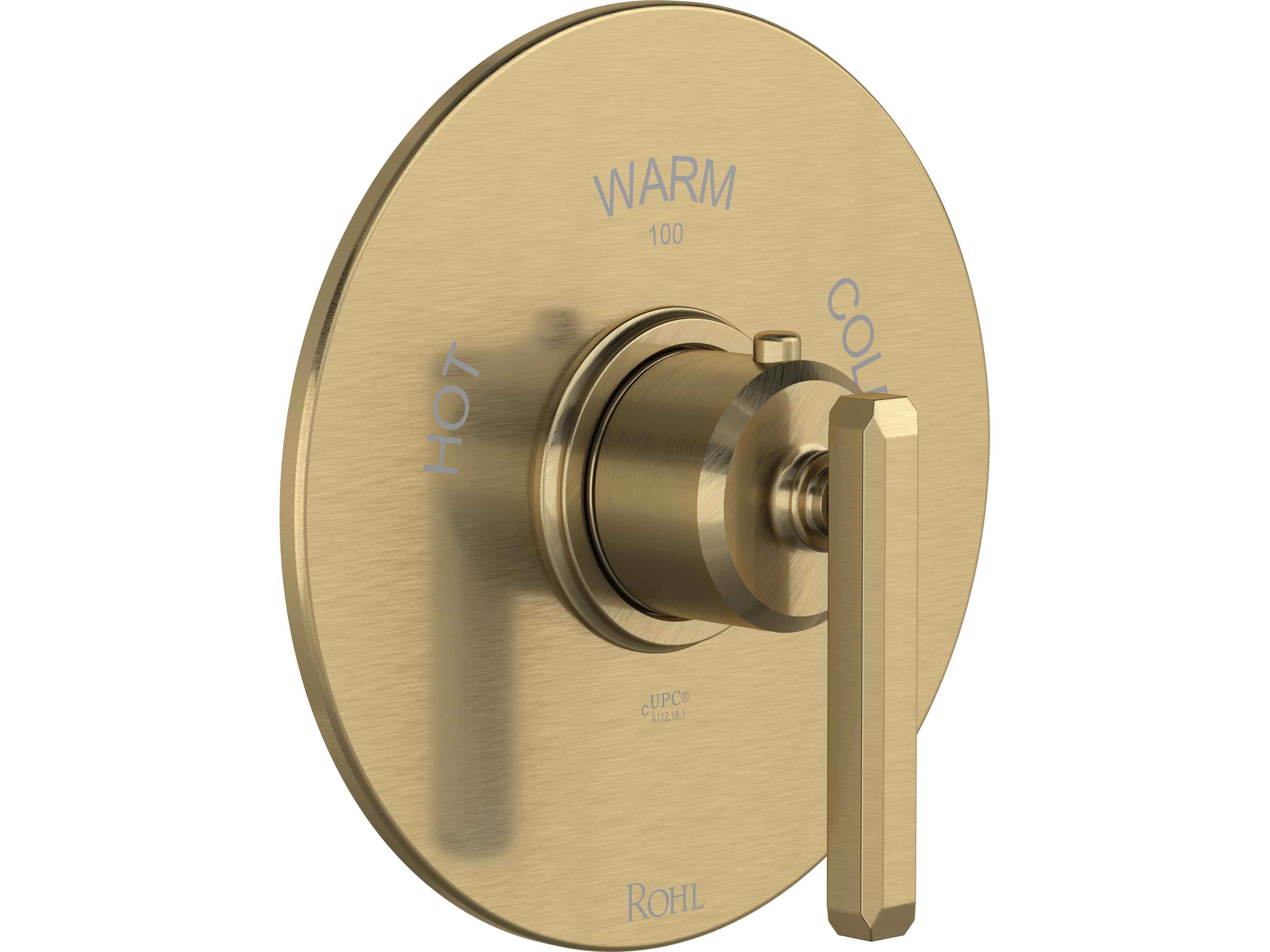 Apothecary 3/4" Antique Gold Thermostatic Trim Without Volume Control