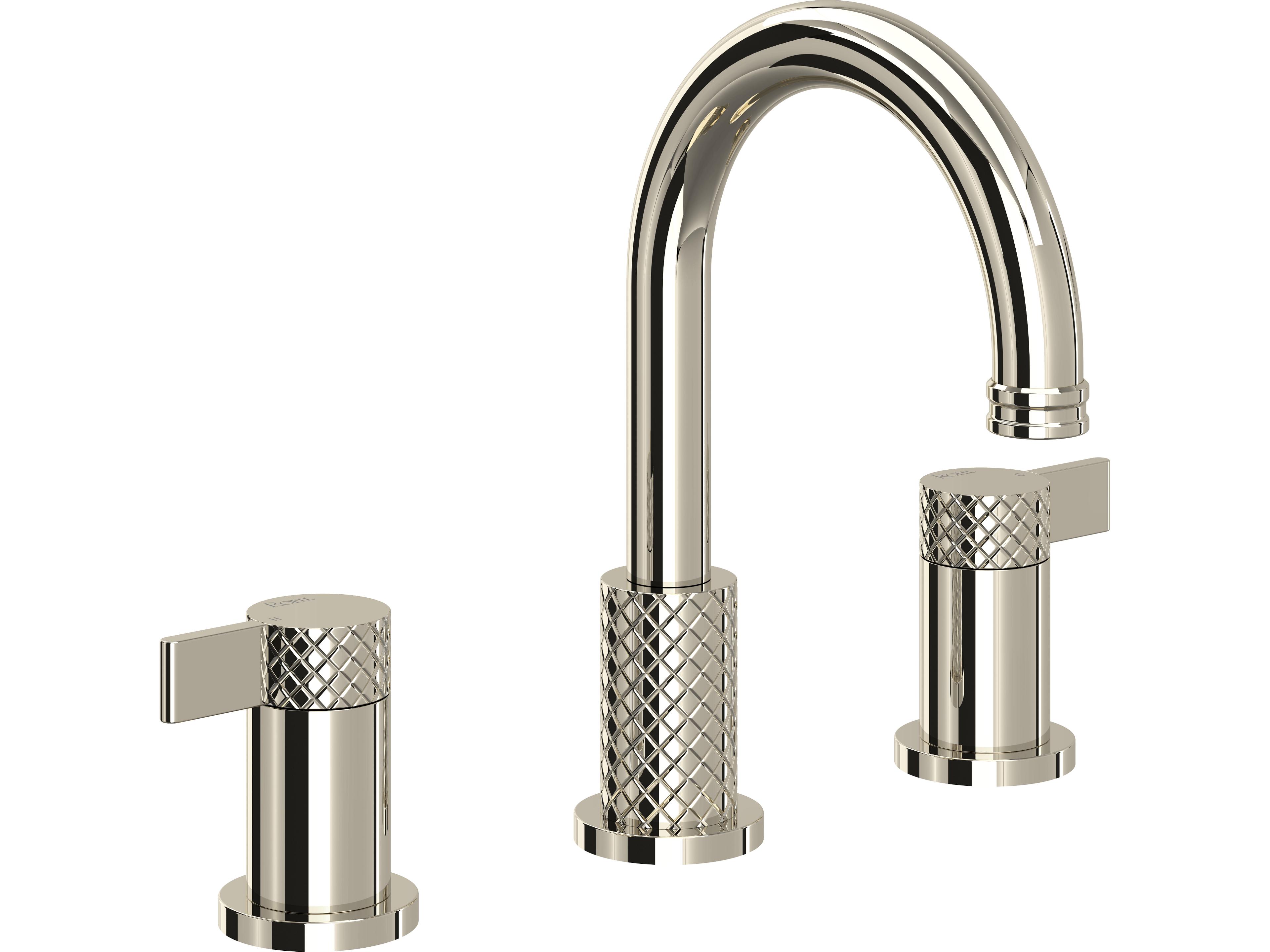 Tenerife Polished Nickel Widespread Lavatory Faucet with C-Spout
