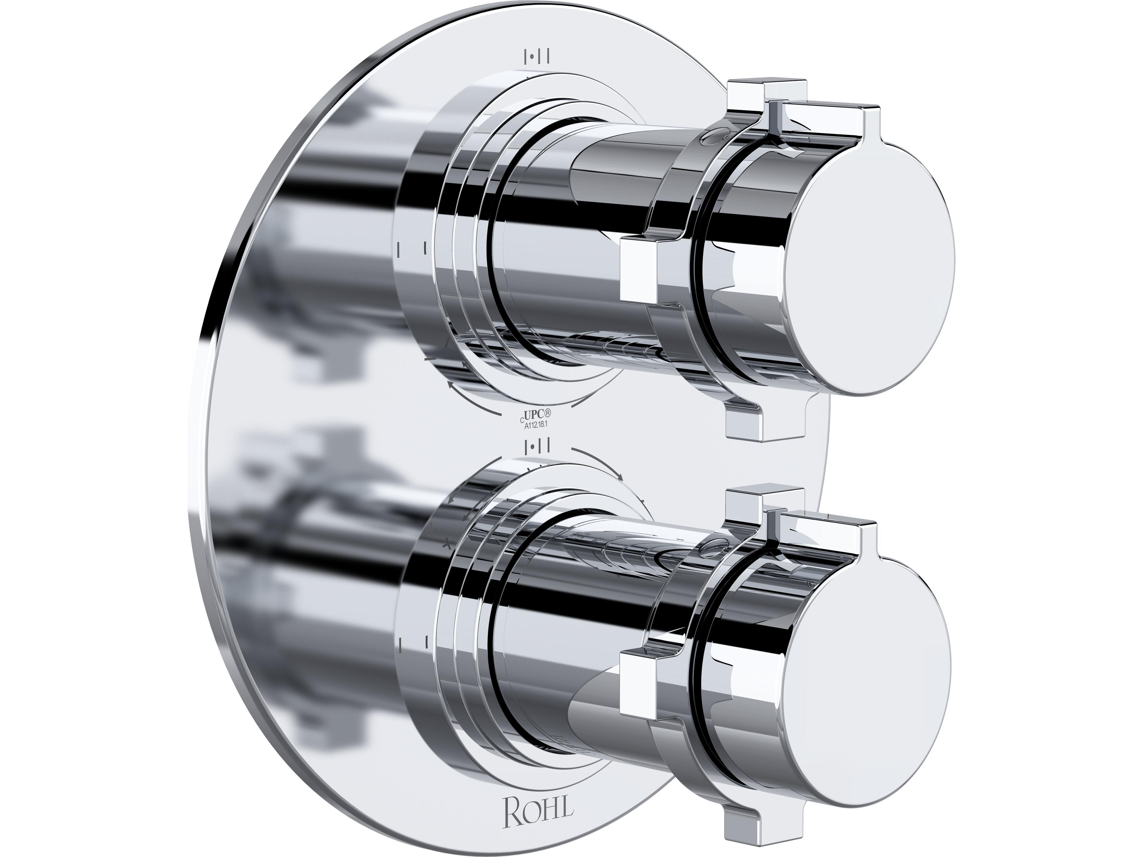 Lombardia Polished Chrome 3/4" Therm  and  Pressure Balance Trim with 6 Functions