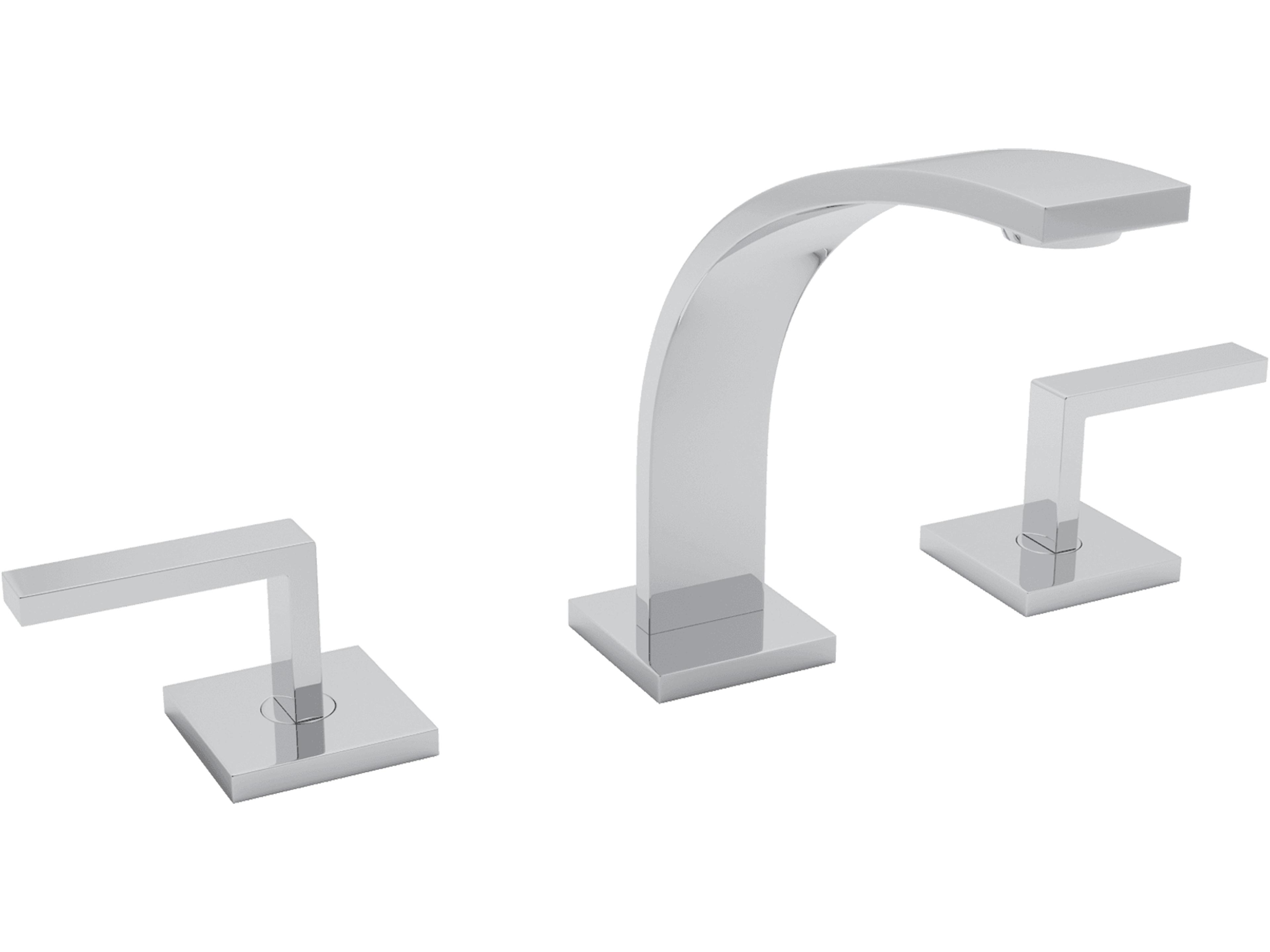 Wave Polished Chrome Deck Mounted Widespread Lavatory Faucet