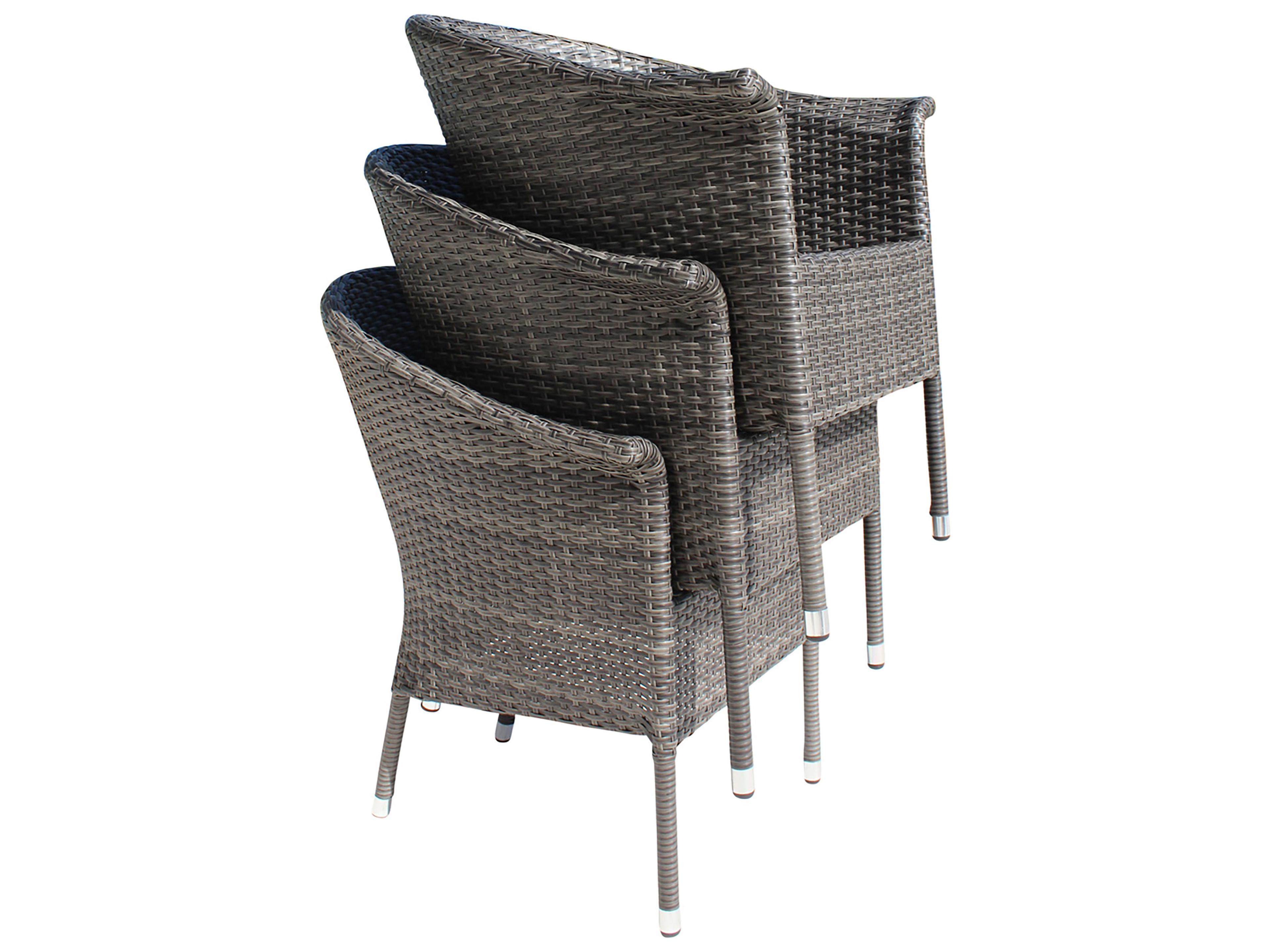 Hospitality Rattan Outdoor Ultra Grey Woven Dining Arm Chair