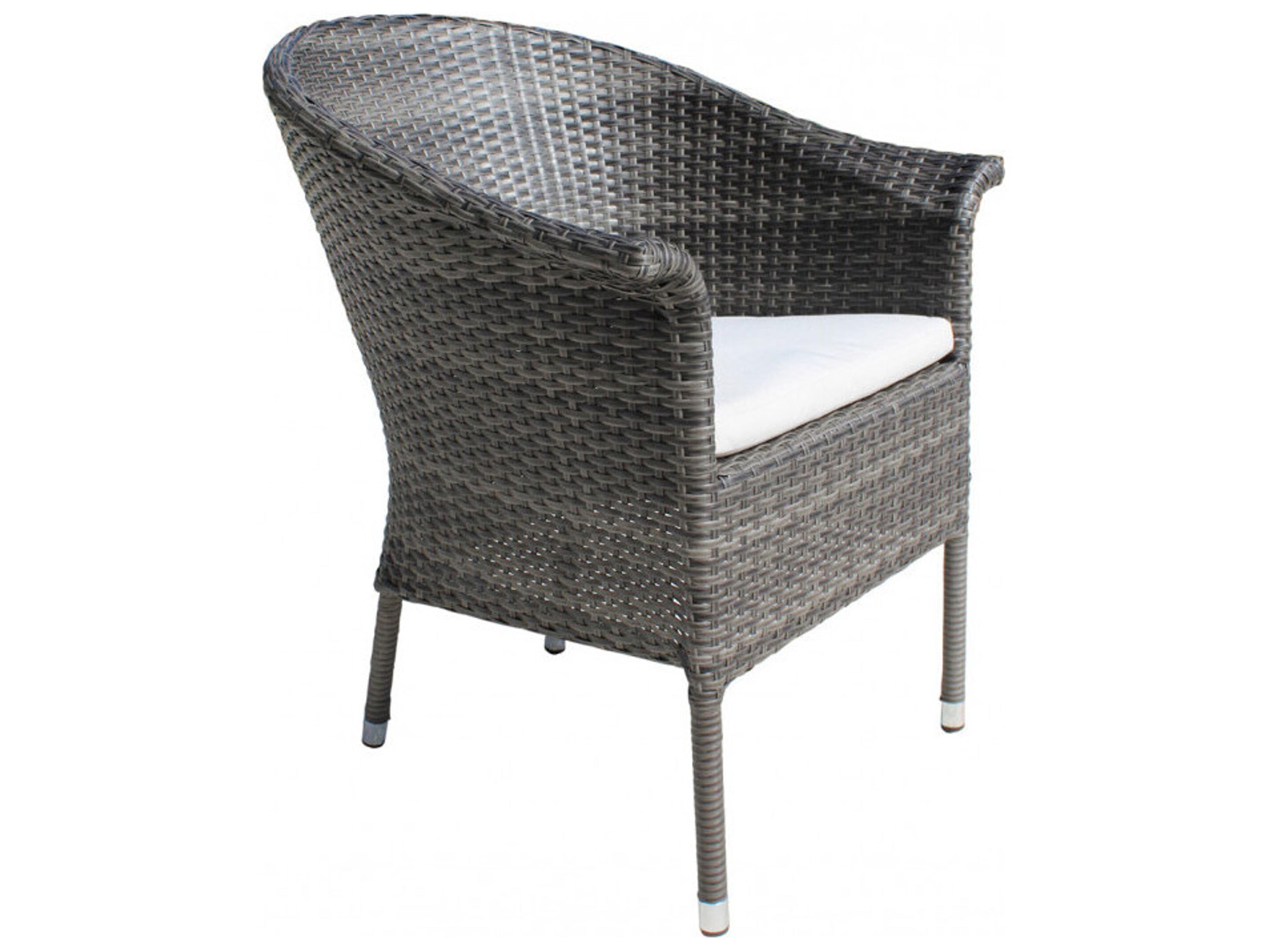 Spectrum Grey Aluminum Cushion Dining ArmChair