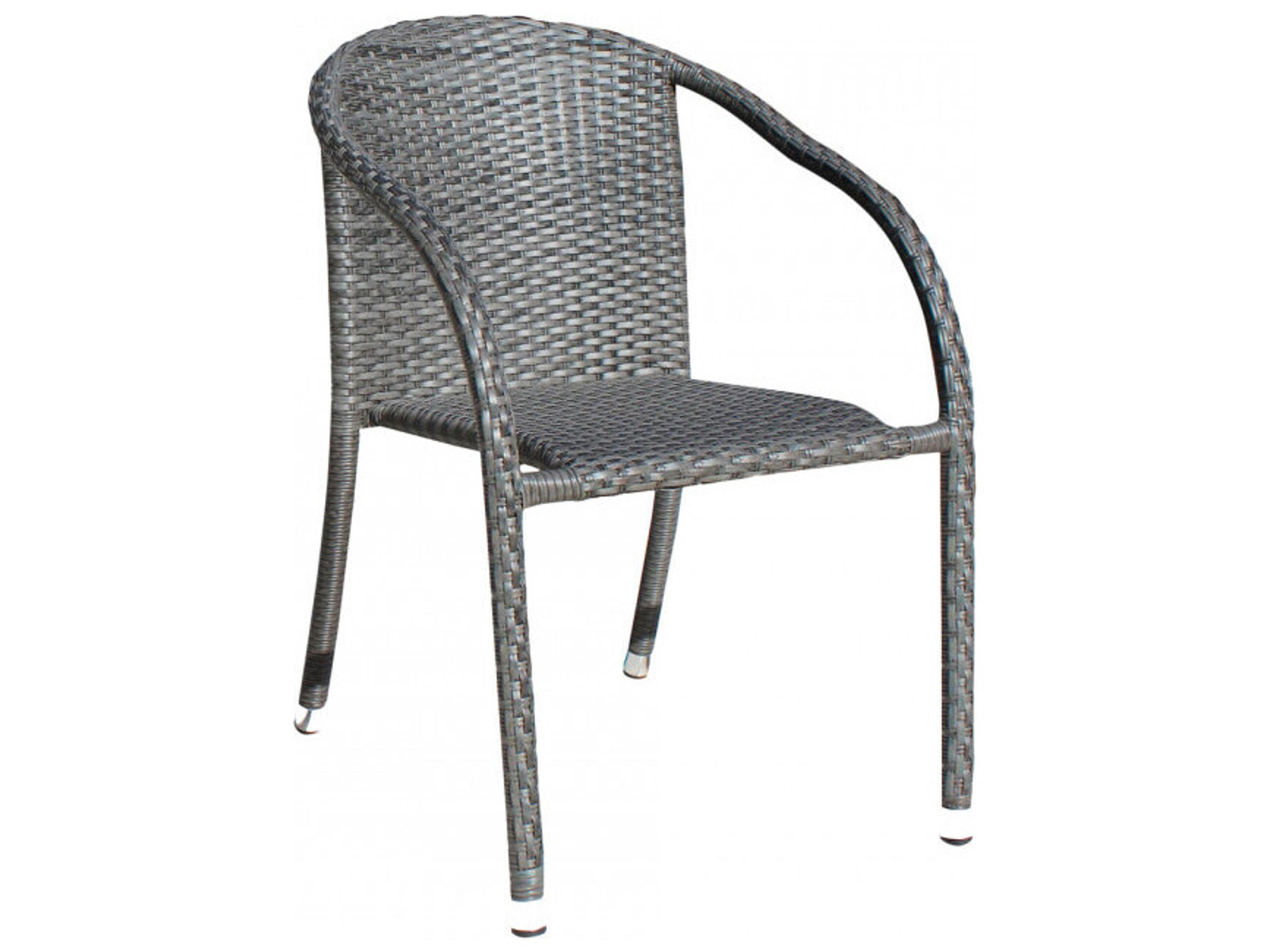 Ultra Grey Woven Stackable Dining Arm Chair