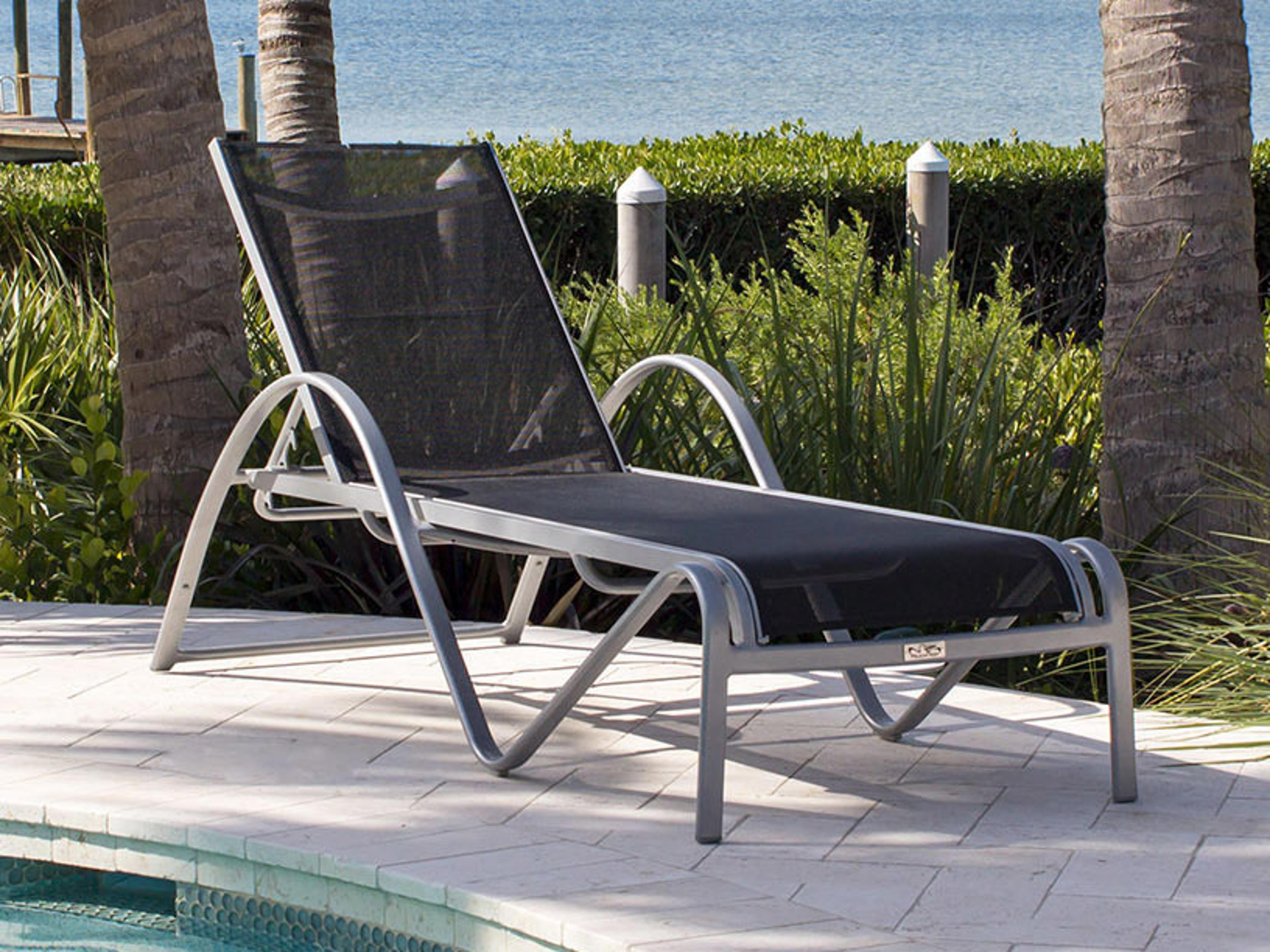 Hospitality Rattan Outdoor Ultra Grey Aluminum Chaise Lounge