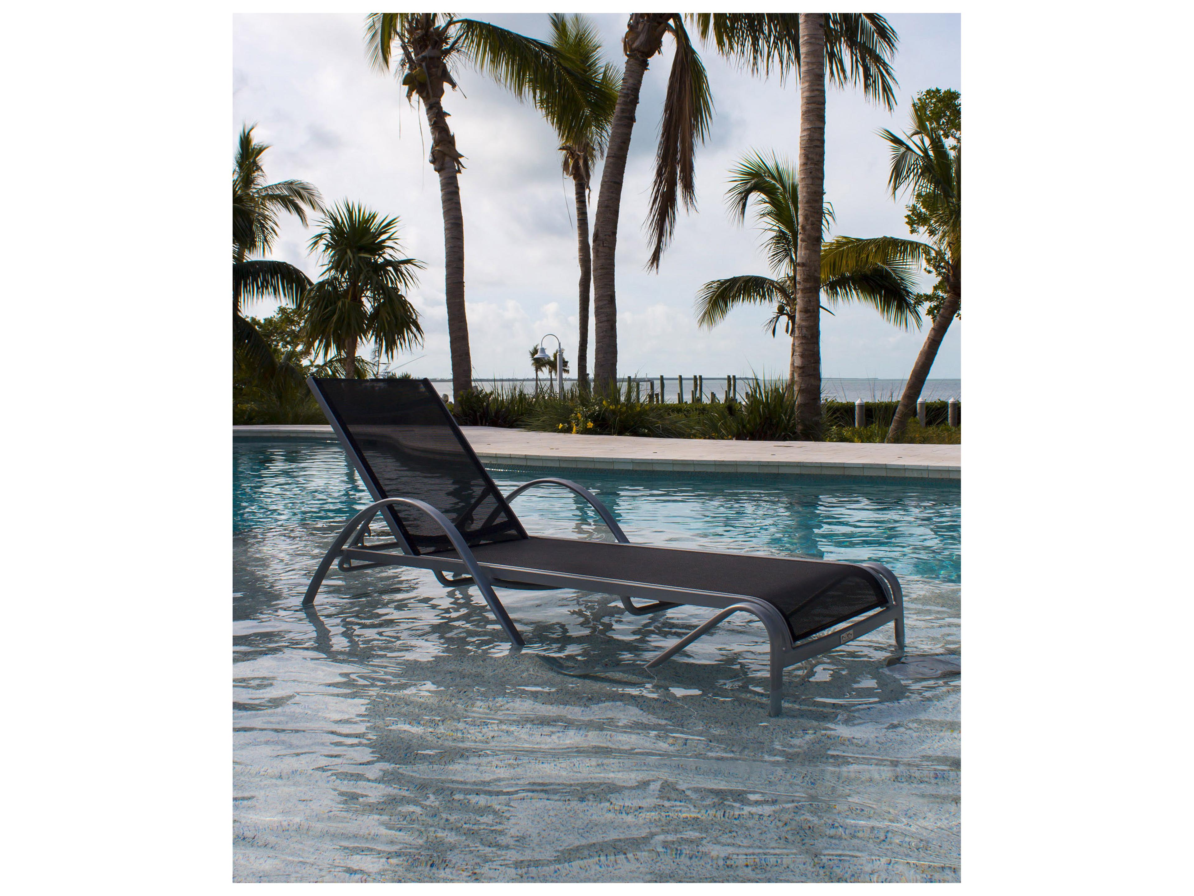 Hospitality Rattan Outdoor Ultra Grey Aluminum Chaise Lounge