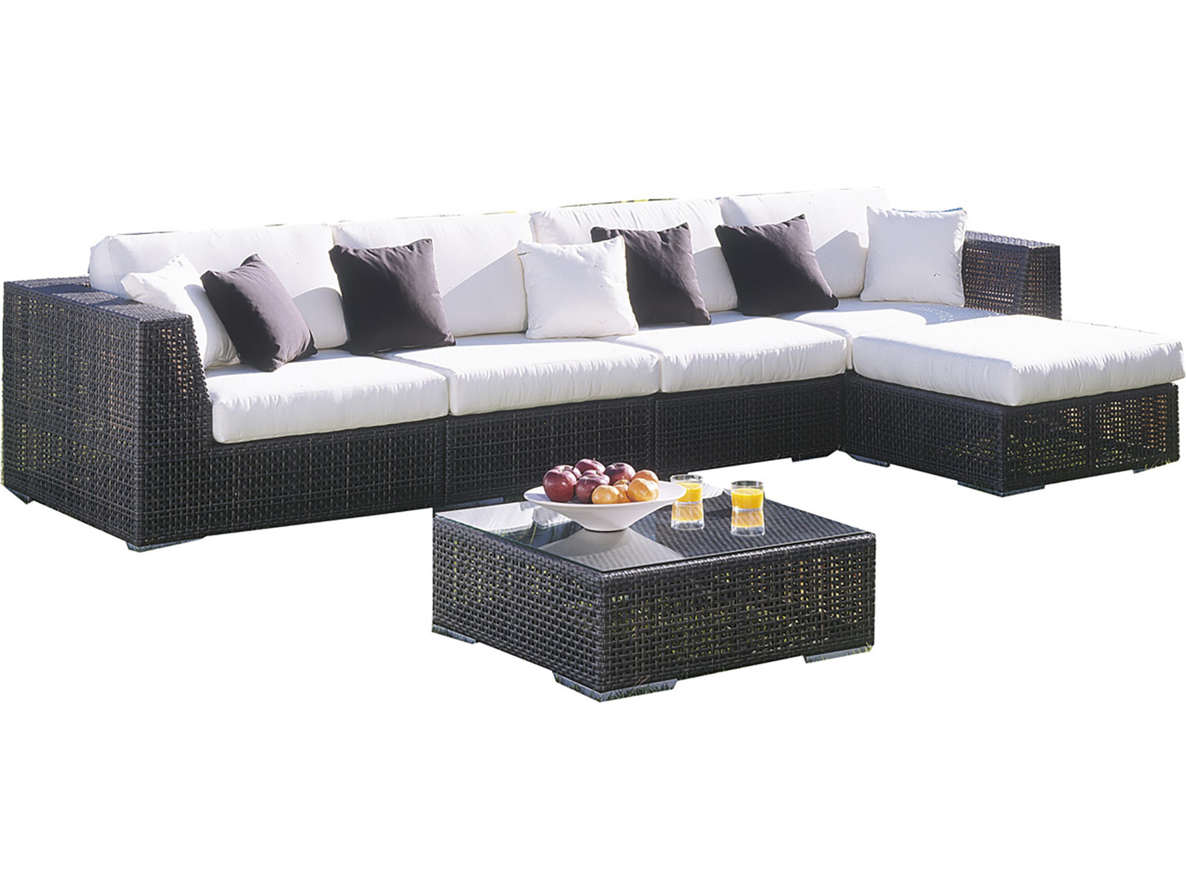 Hospitality Rattan Outdoor Soho Java Brown Wicker Cushion Lounge Set