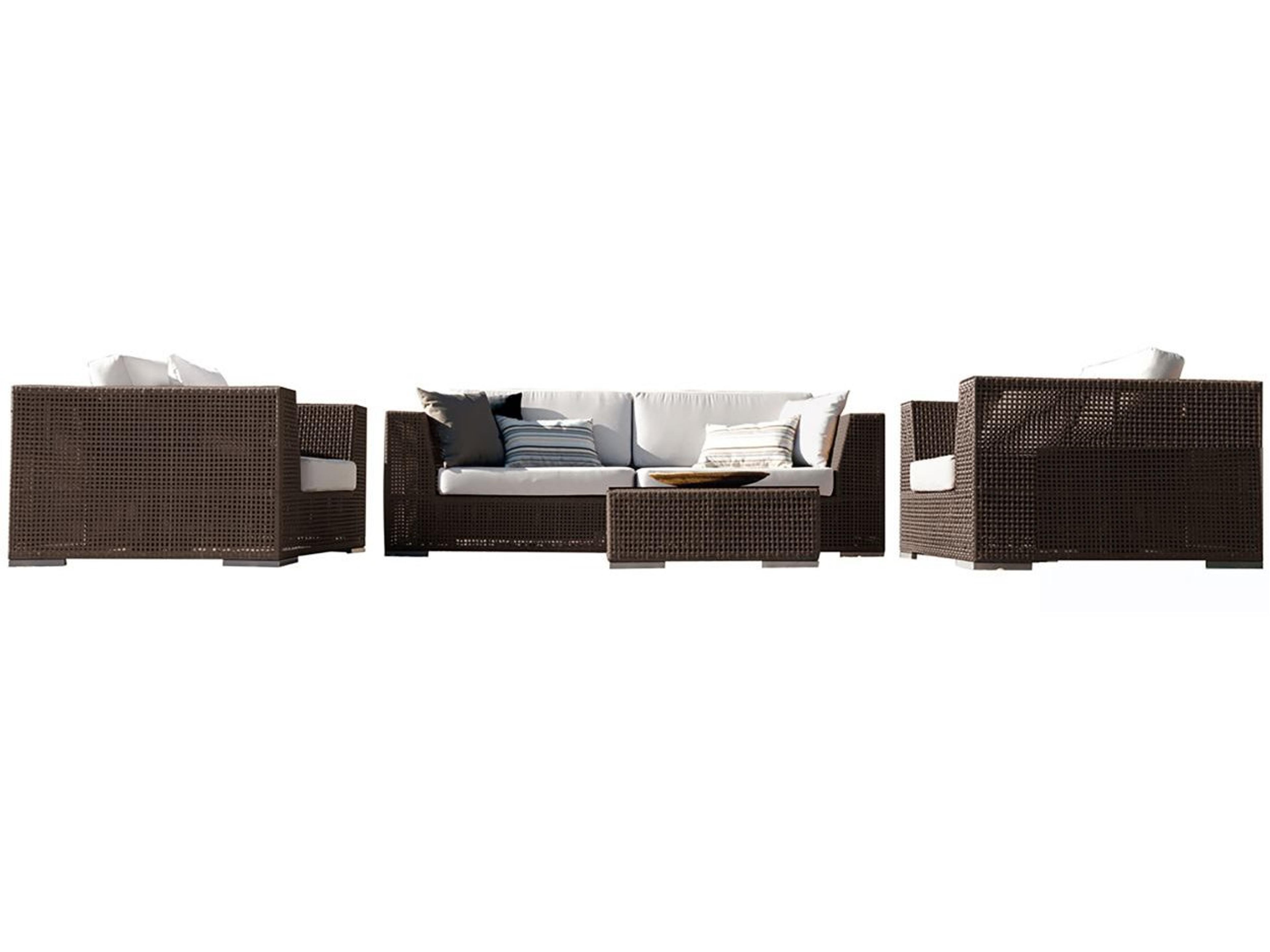 Soho Java Brown Wicker Cushion Lounge Set