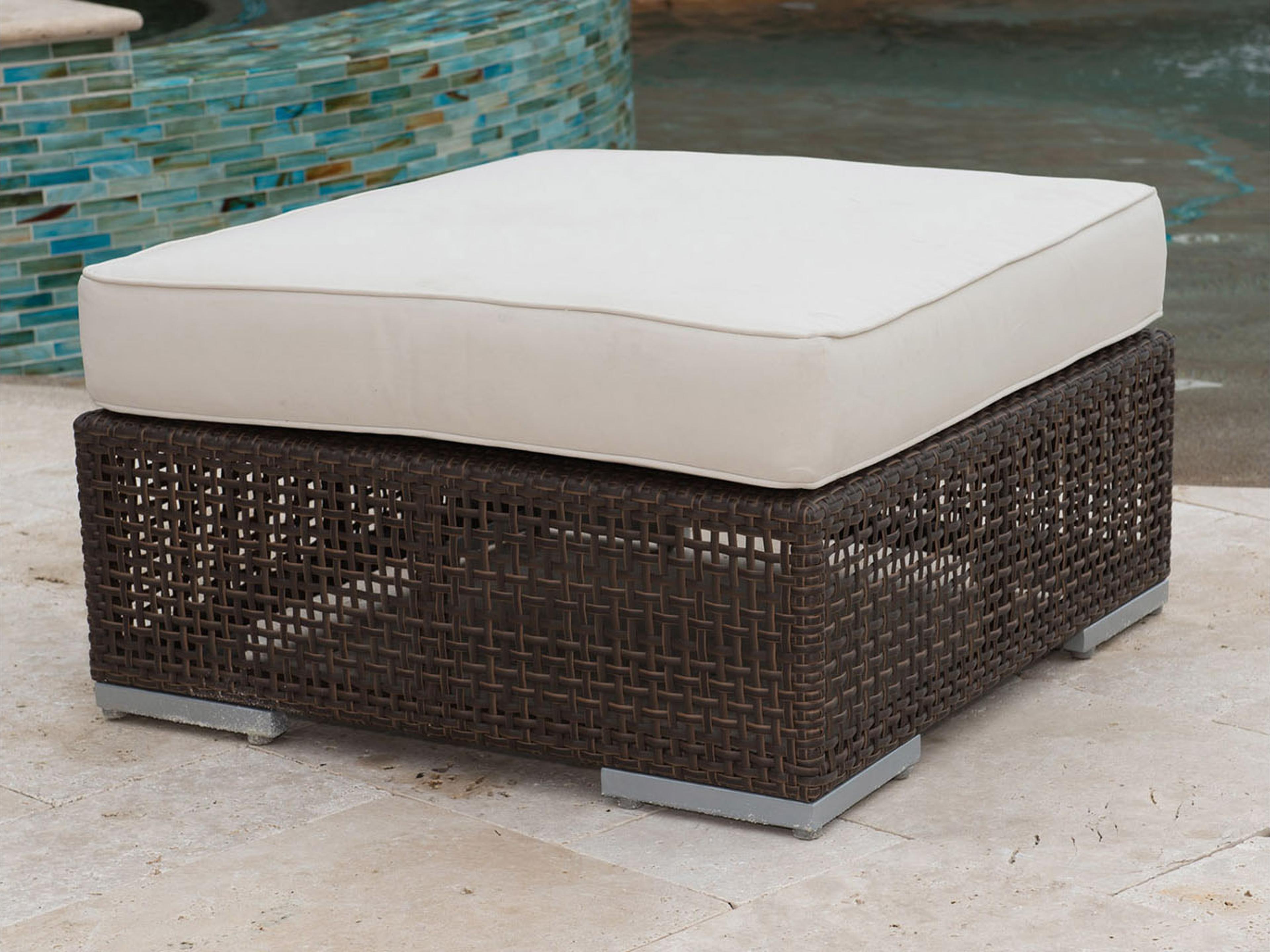 Hospitality Rattan Outdoor Soho Wicker Ottoman