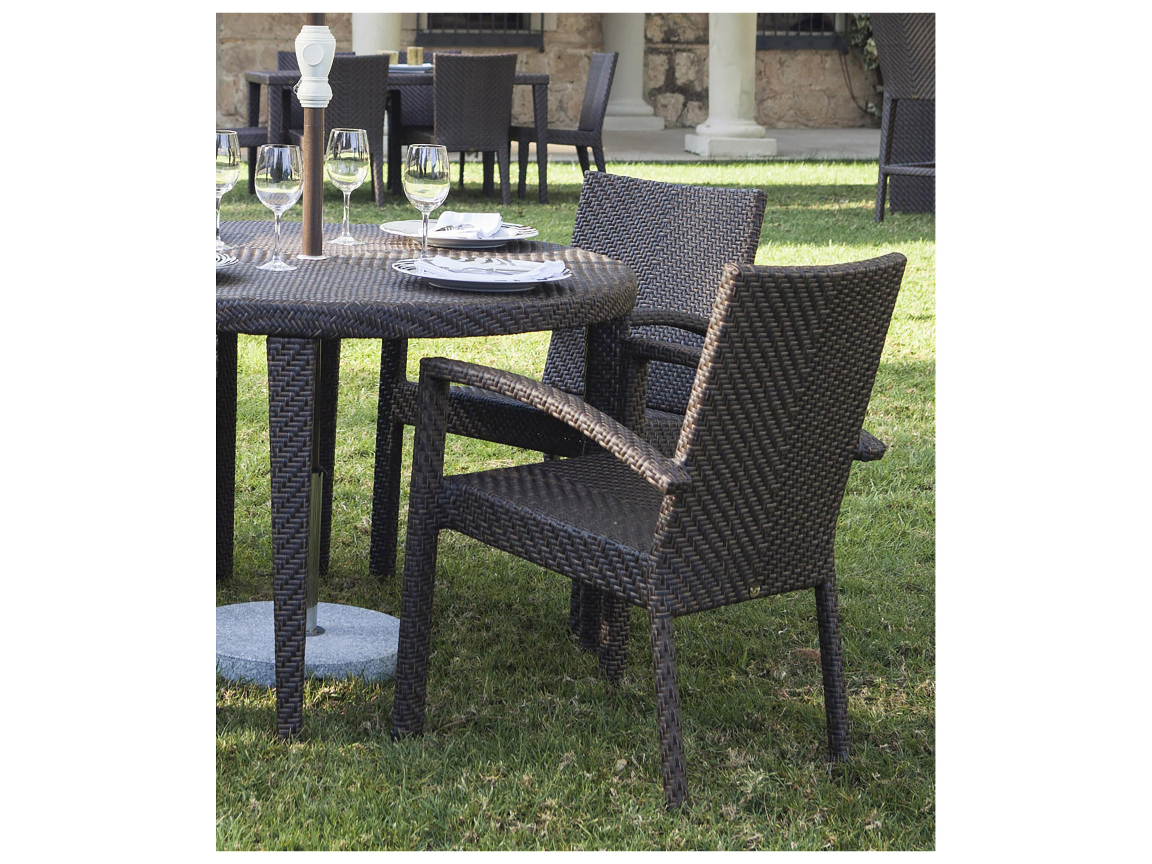 Hospitality Rattan Outdoor Soho Wicker Stackable Dining Arm Chair