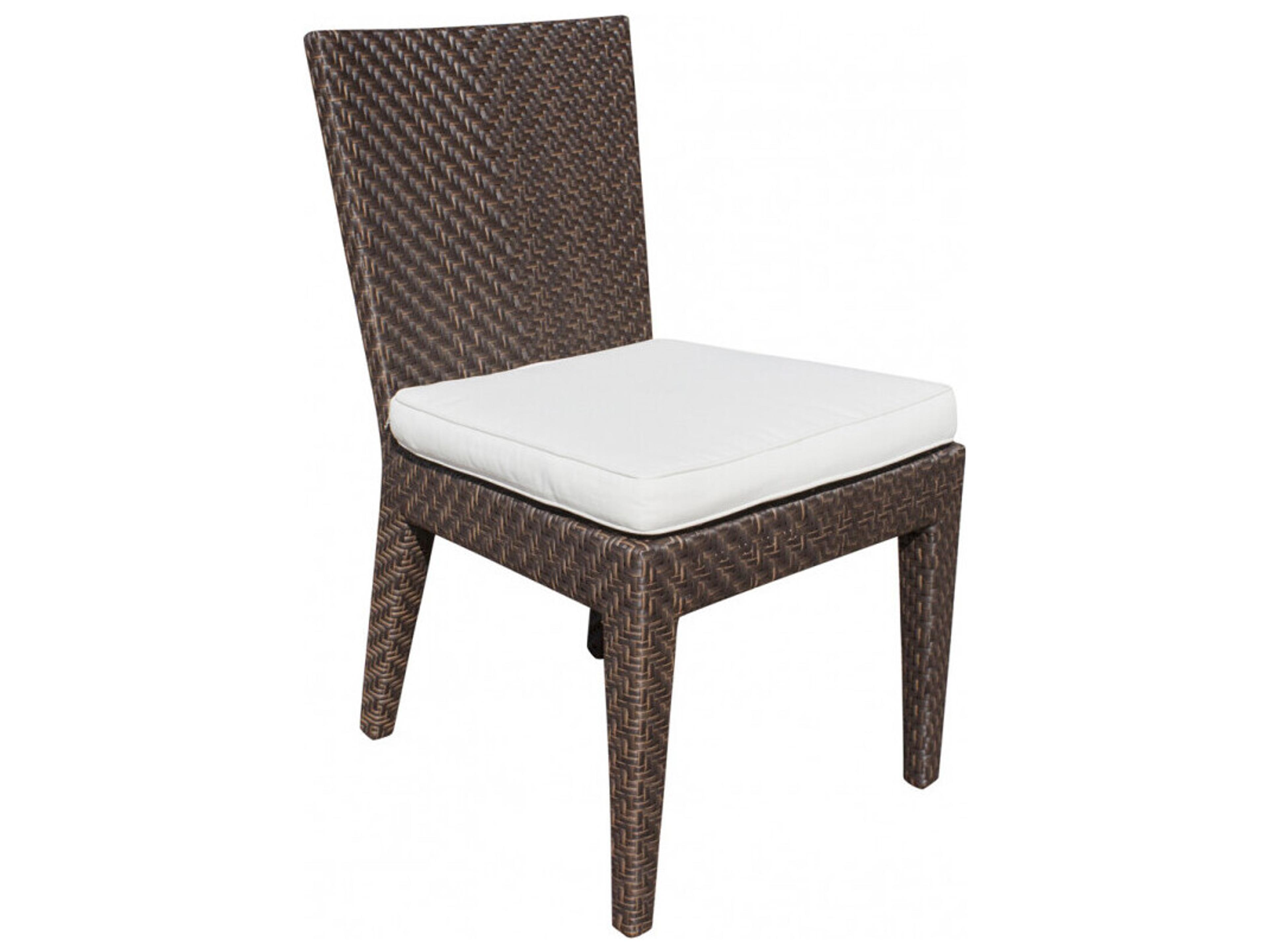 Atlantis Rehau Fiber In A Java Brown Finish Aluminum Cushion Dining SideChair