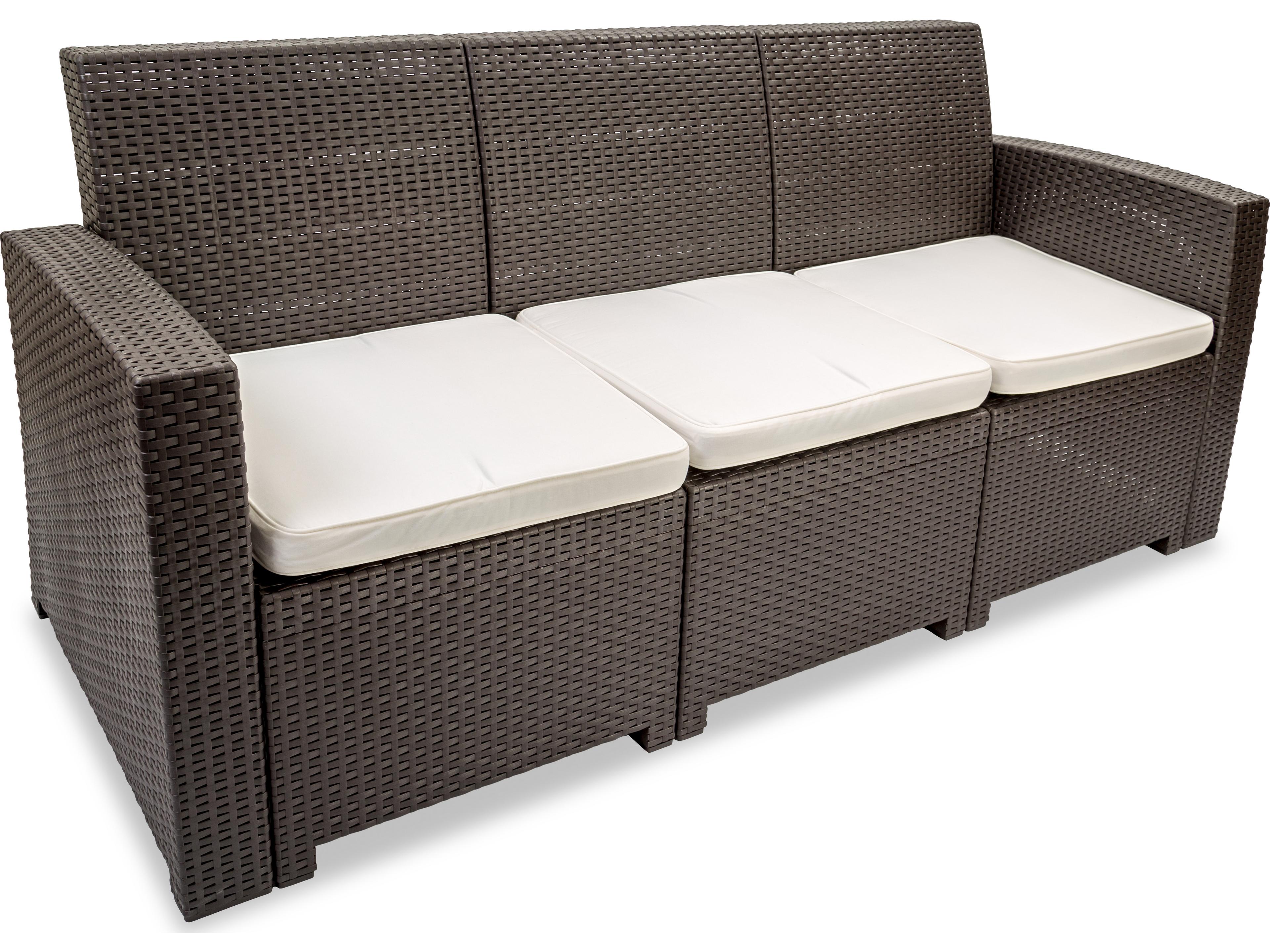 Hospitality Rattan Outdoor Plastique Chocolate 4 Piece Lounge Set