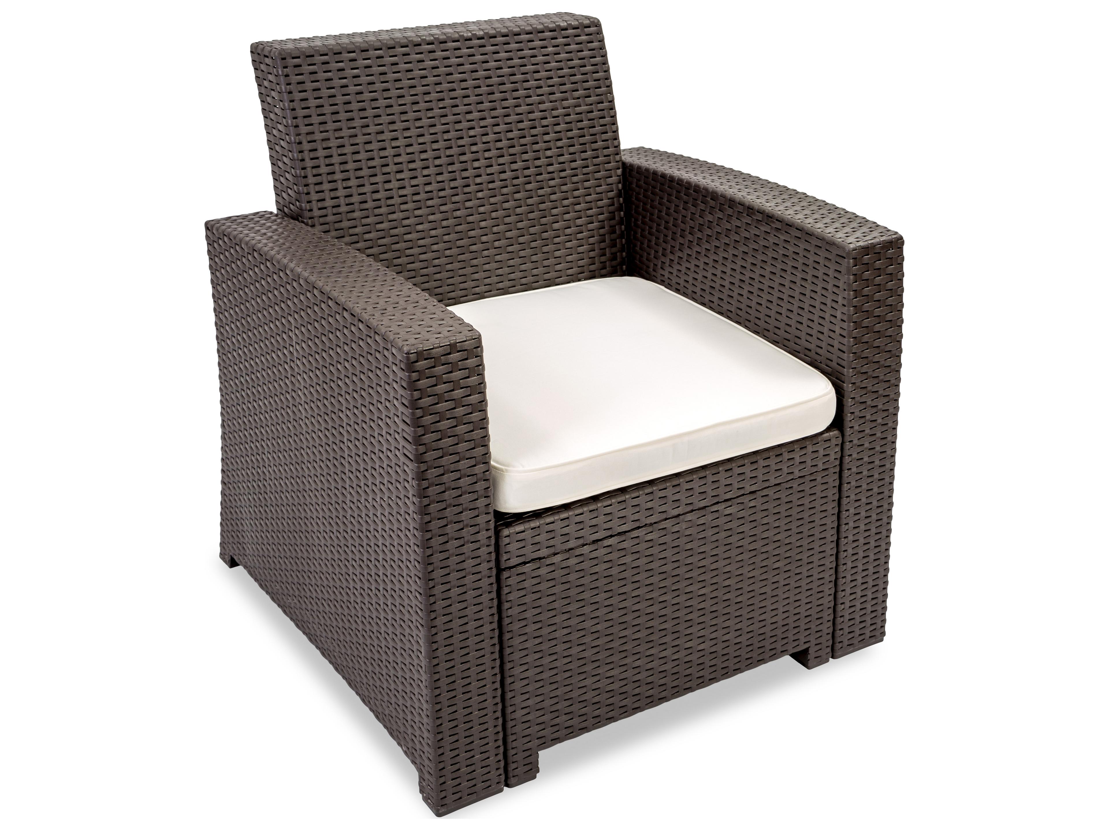 Hospitality Rattan Outdoor Plastique Chocolate 4 Piece Lounge Set