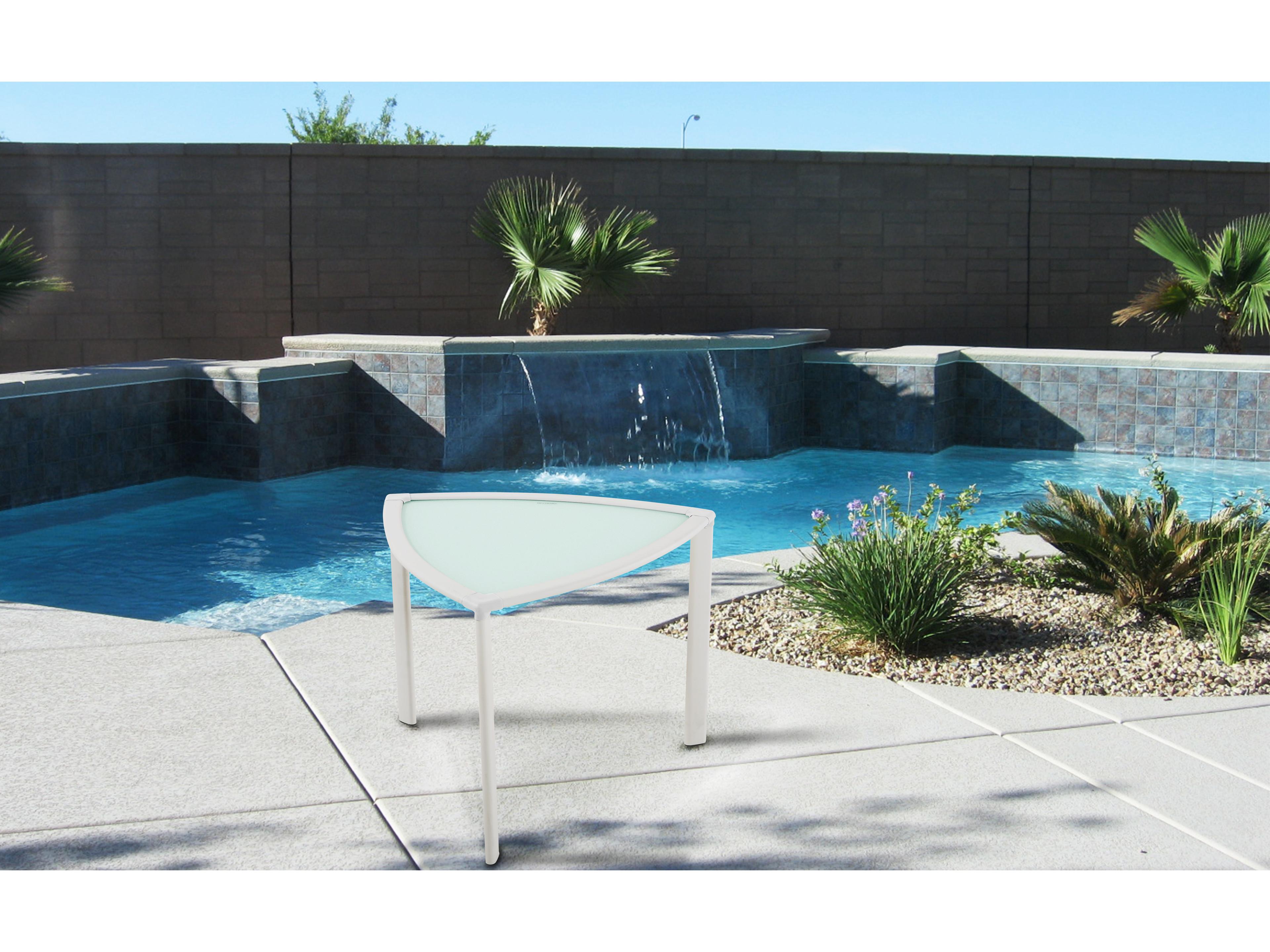 Hospitality Rattan Outdoor Archway White Aluminum End Table